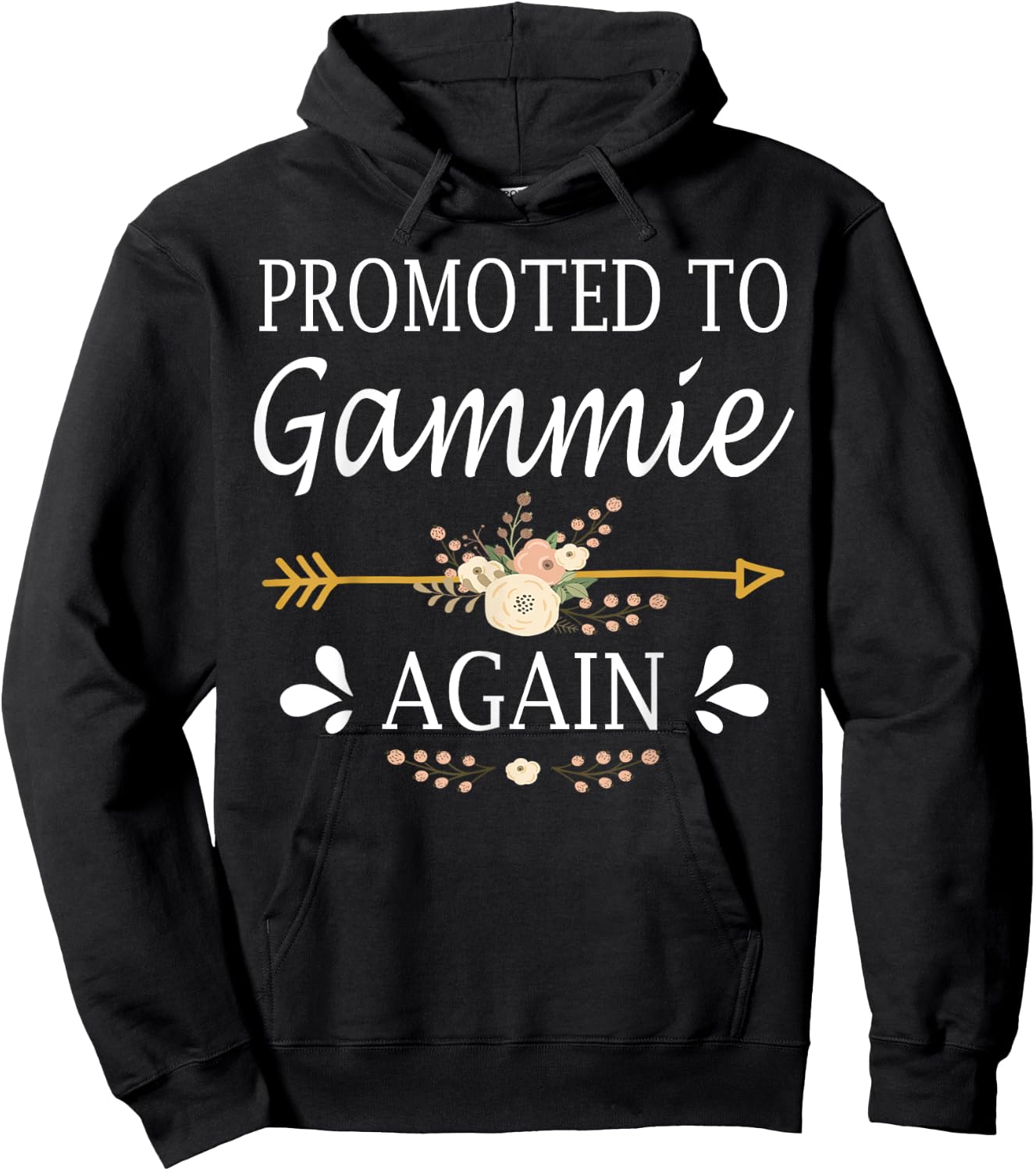 Promoted To Gammie Again Shirt Mothers Day Gifts Hoodie - Hoodie | Black