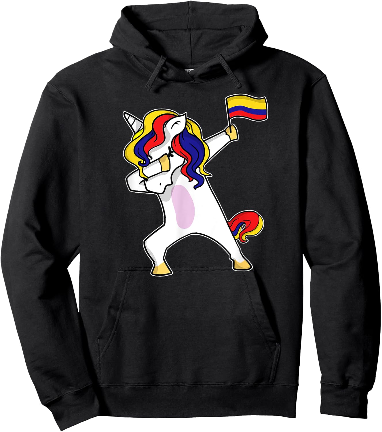 Soccer Unicorn Colombia Jersey Design Colombian Football Hoodie - Hoodie | Black