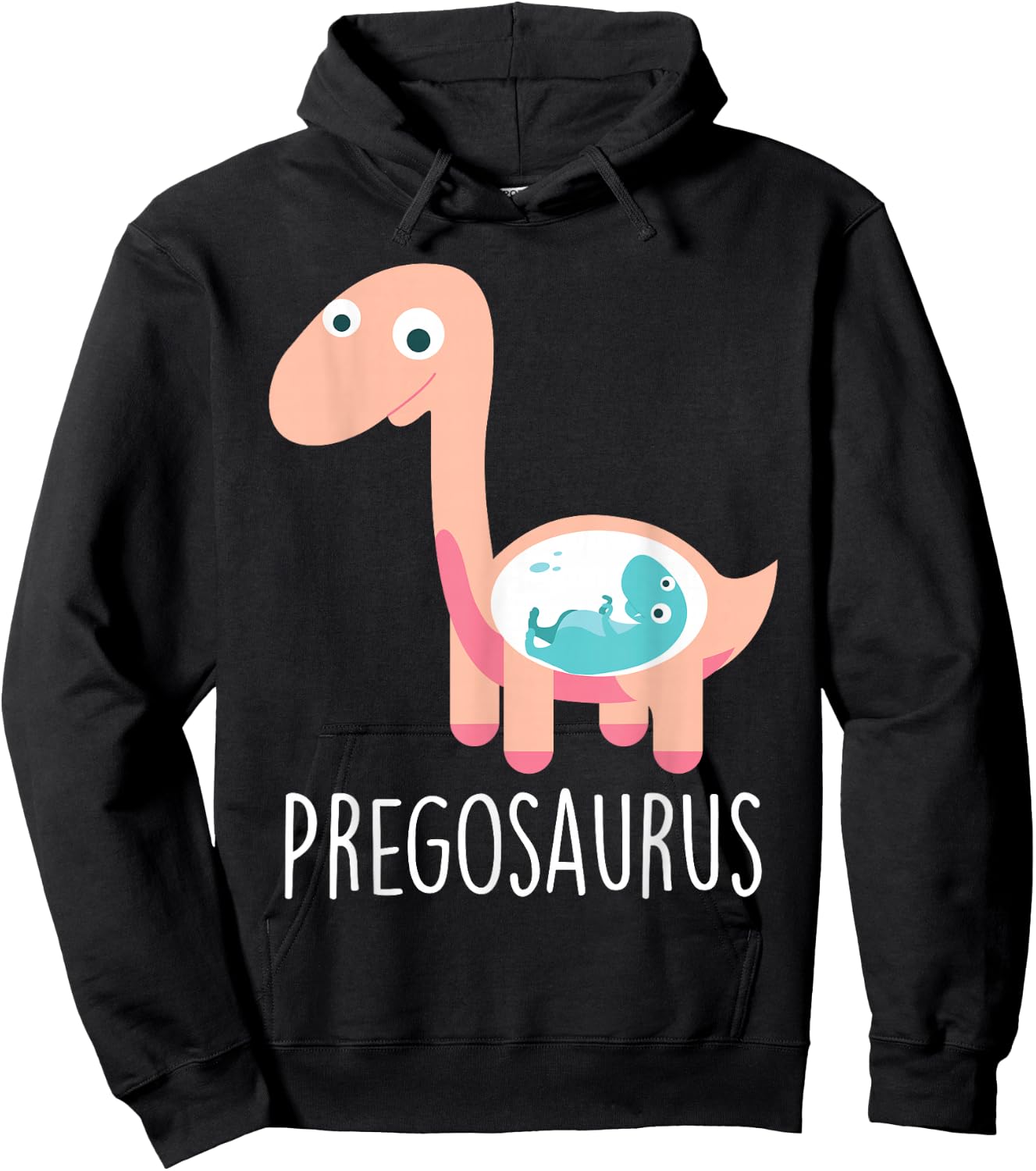 Pregosaurus - Pregnant Dinosaur - Pregnancy Announcemant Hoodie - Hoodie | Black