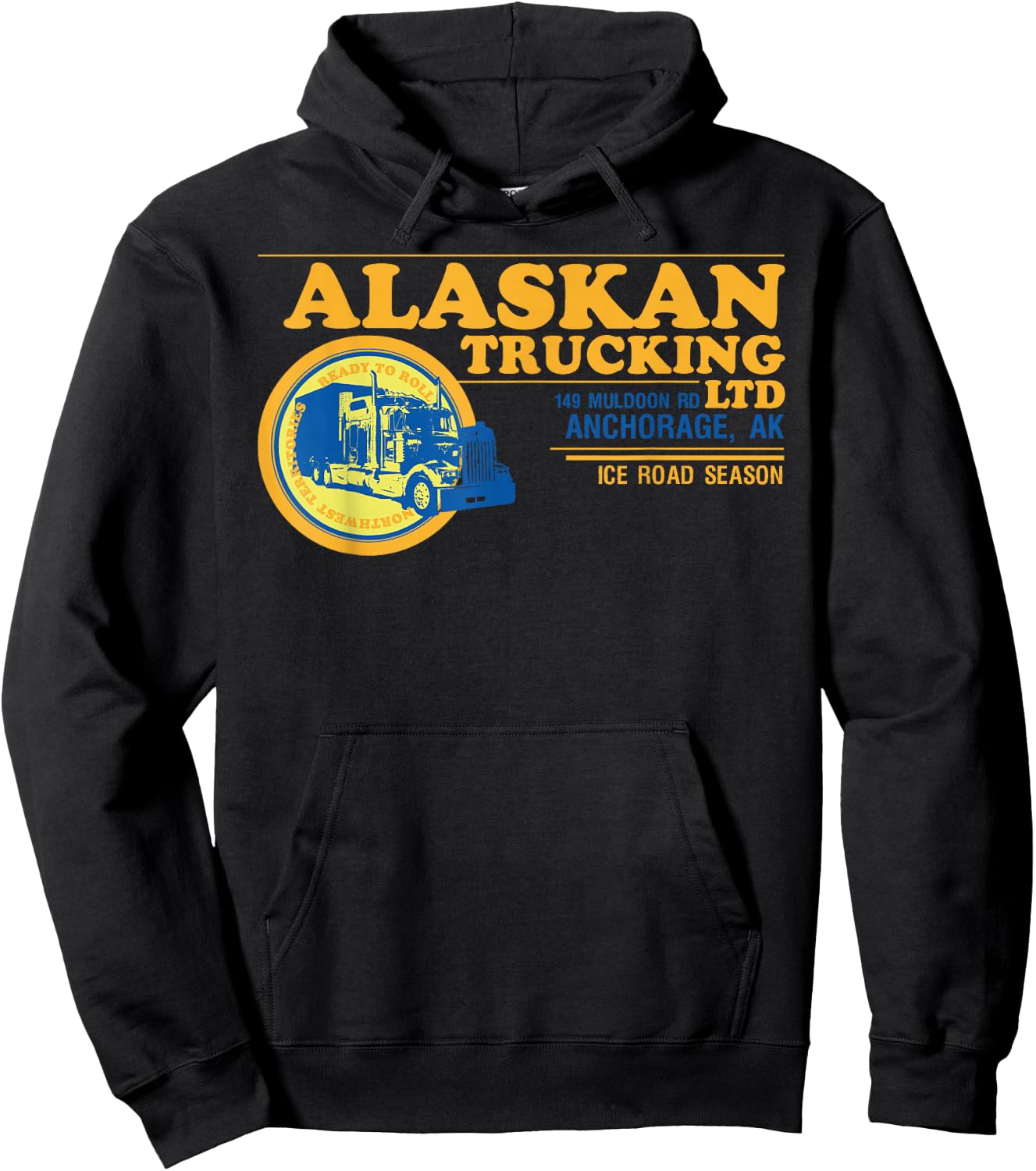 Alaskan Trucking Legendary USA Truck Driver Ice Road Men Dad Hoodie - Hoodie | Black