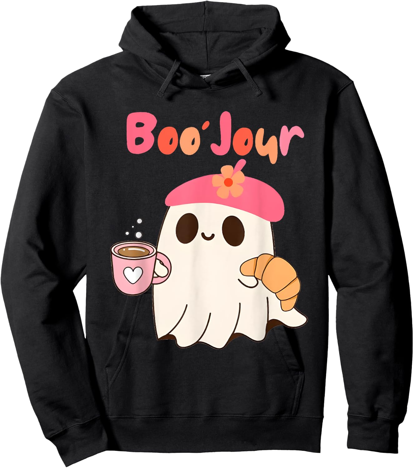 Boo Jour Ghost French Teacher Vintage Teacherlife Groovy Hoodie - Hoodie | Black