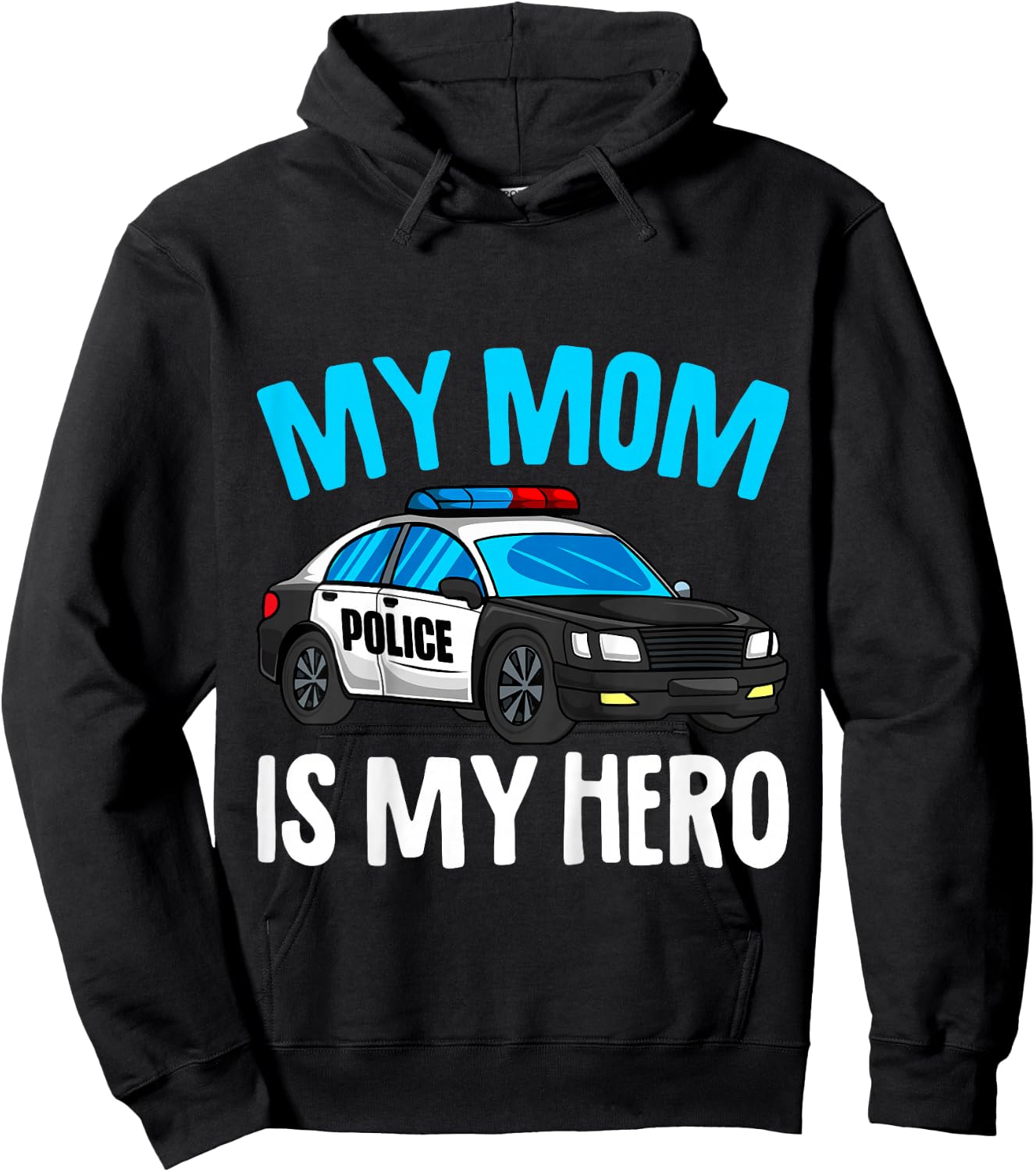 Kids Mom is my Hero Police Toddler Police Officer Cop Boys Kids Hoodie - Hoodie | Black
