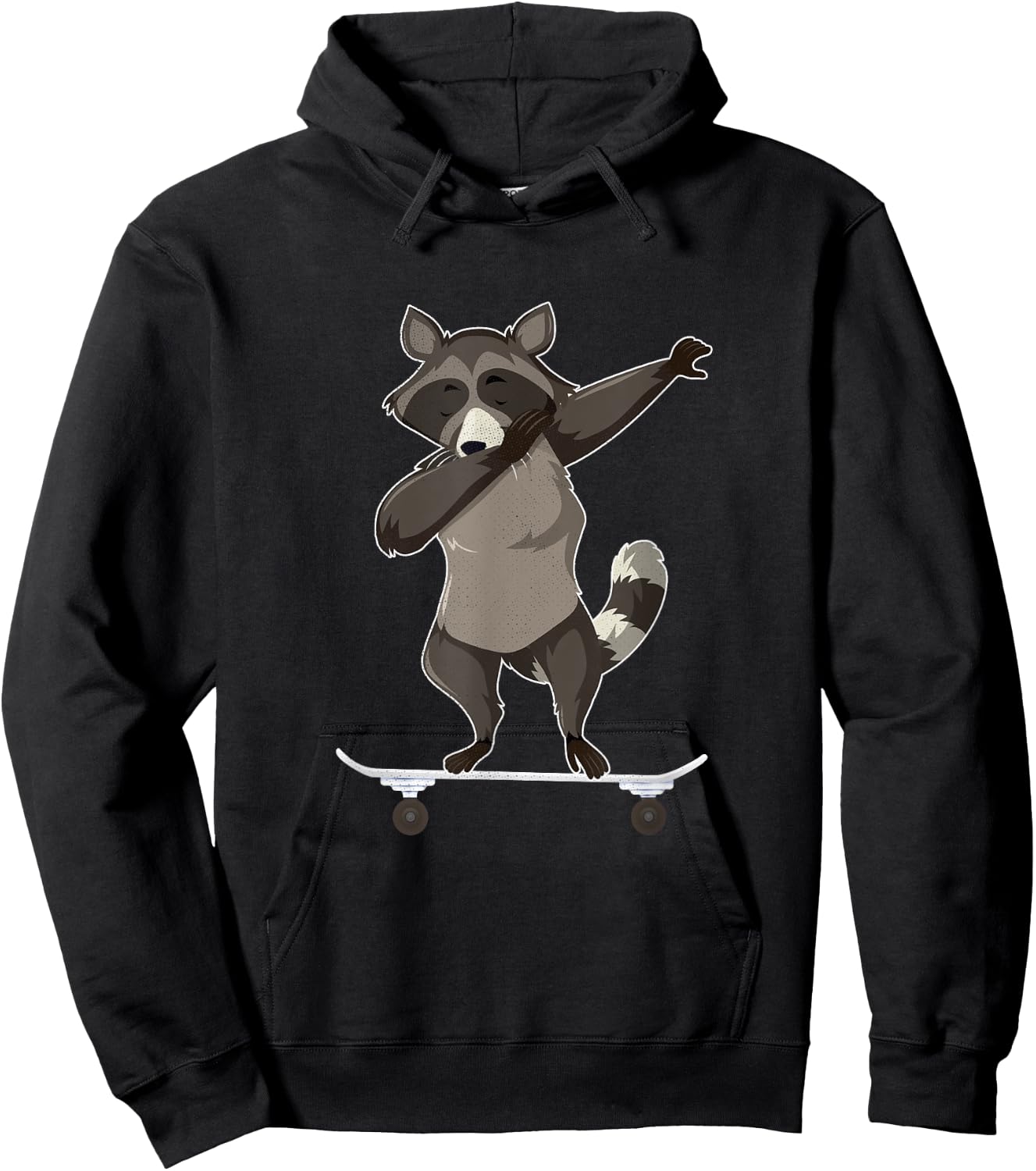 Skateboarding Raccoon on Skateboard Gift Skater Hoodie - Hoodie | Black