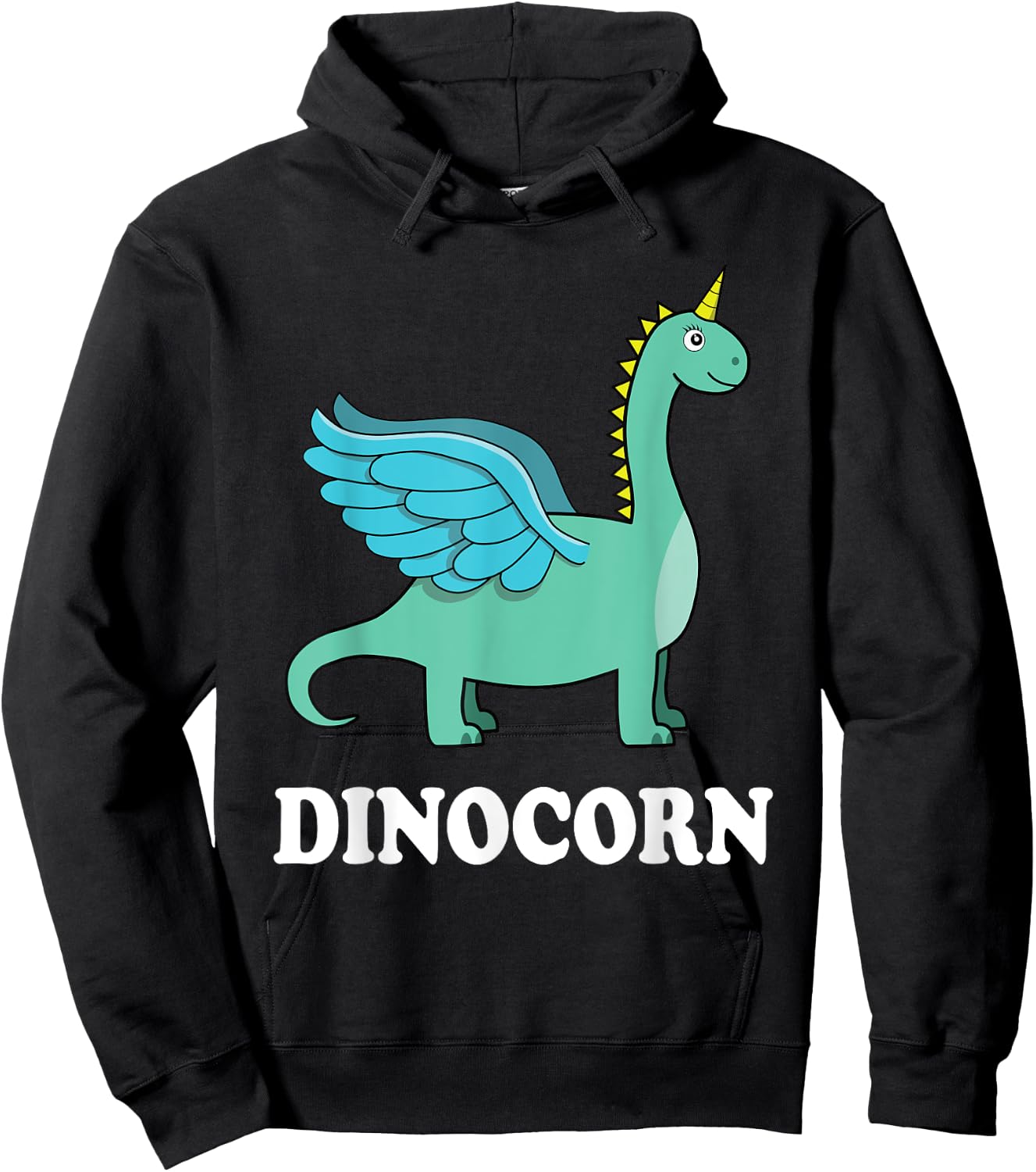 Dinocorn Shirt Dinosaur Unicorn with wings | girls boys gift Hoodie - Hoodie | Black