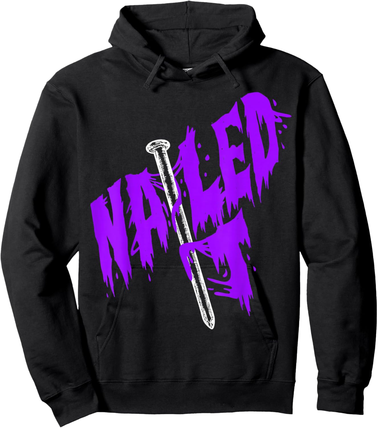 Purple Nailed IT Purple Graphic Hoodie - Hoodie | Black