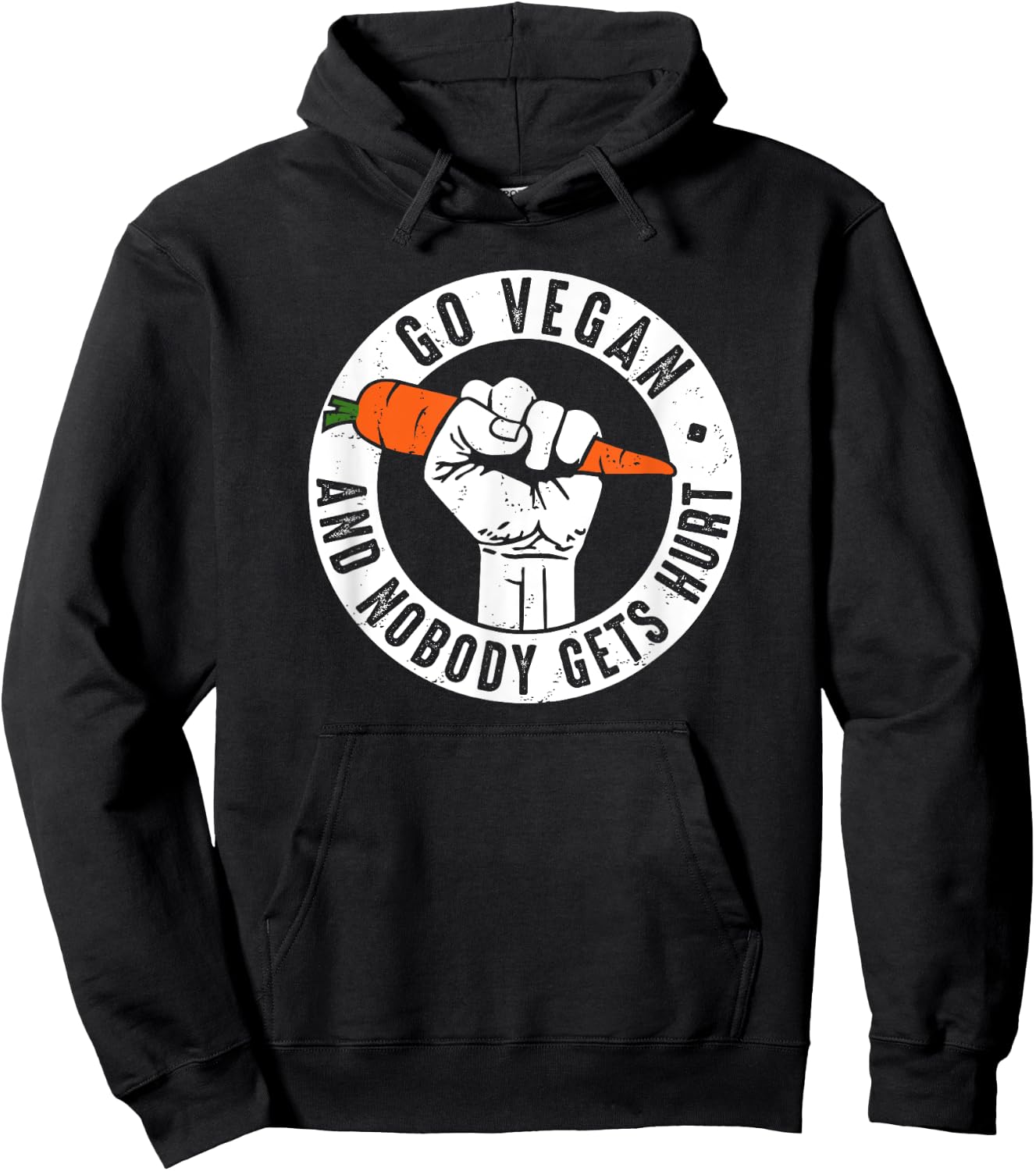 Go Vegan and nobody gets hurt Veganism Animal Rights T Shirt Hoodie - Hoodie | Black