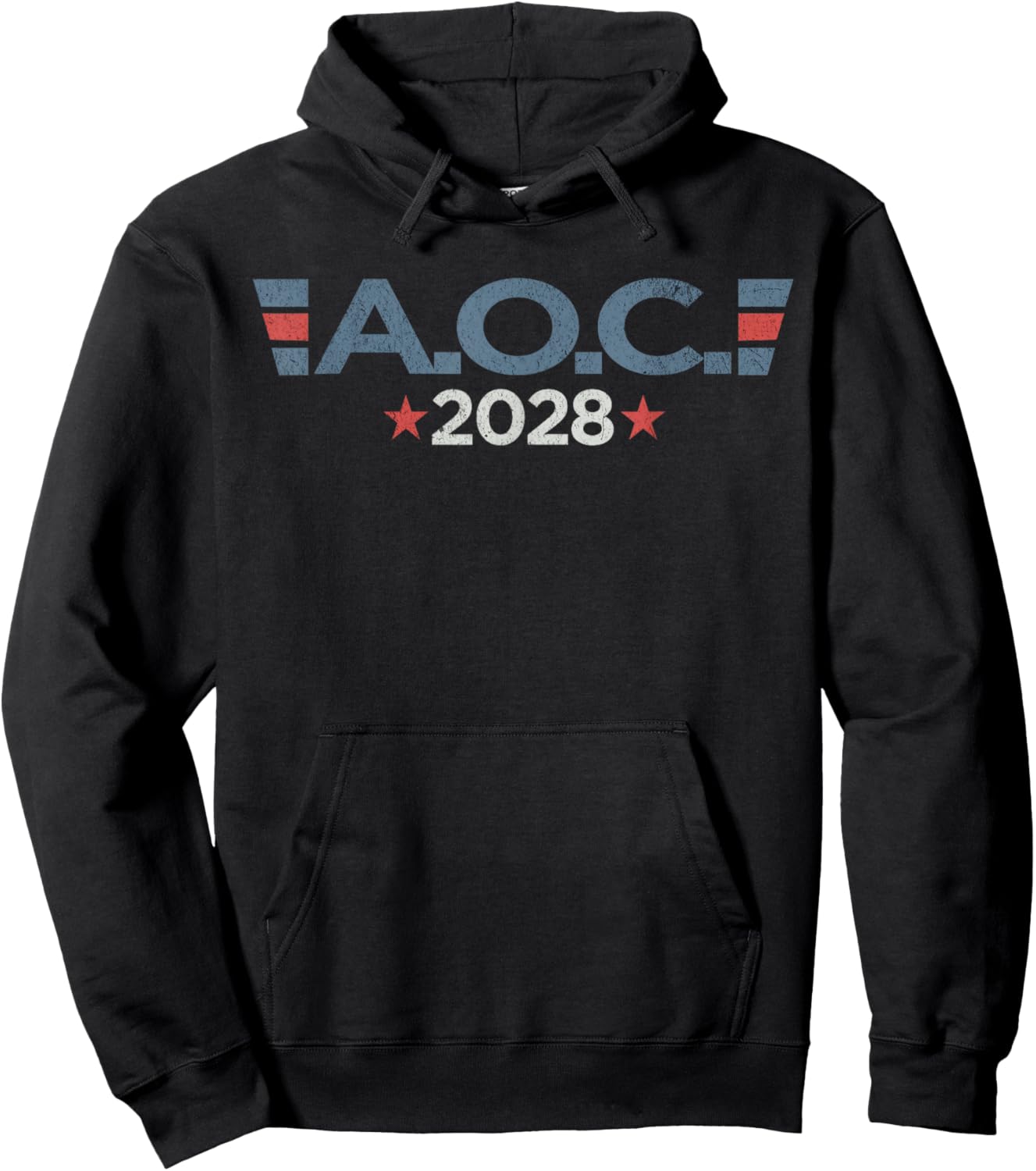 AOC 2028 President US Flag Election Campaign Hoodie - Hoodie | Black