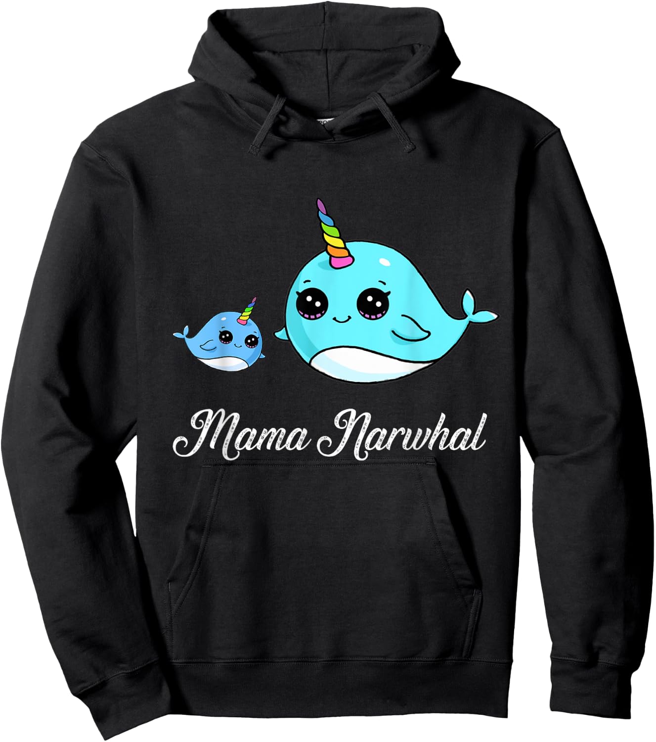 Mama Narwhal Cute Narwhal Shirt Mothers Day Gift Hoodie - Hoodie | Black