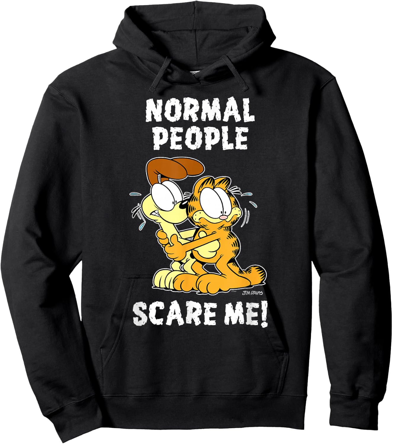 Garfield Normal People Scare Me Cartoon Cat and Dog Hoodie - Hoodie | Black