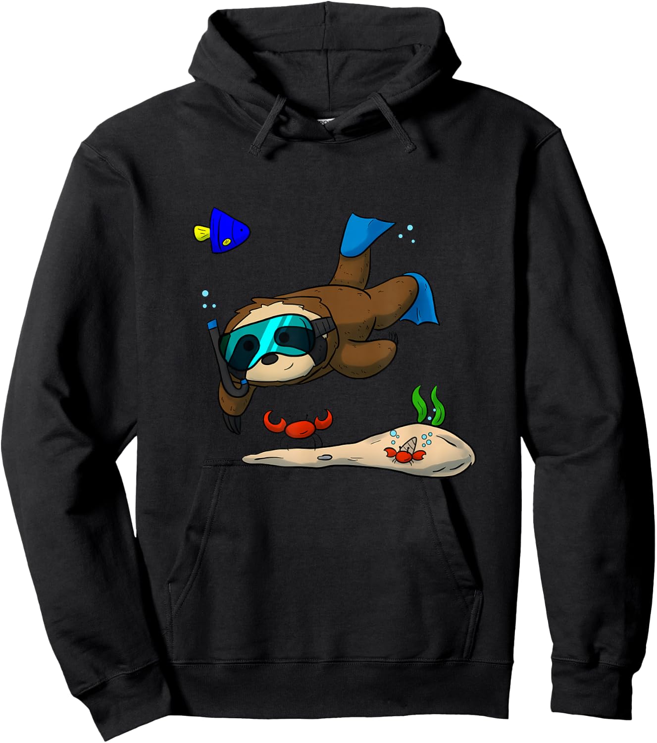 Scuba Diving Snorkeling Lazy Sloth Diver Swimming Hoodie - Hoodie | Black