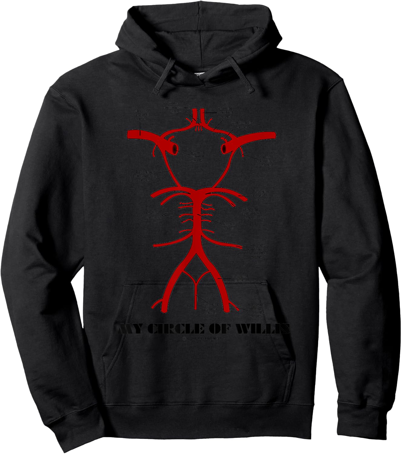 Words & Unwords My Circle Of Willis Arteries Circulatory Anastomosis Hoodie - Hoodie | Black