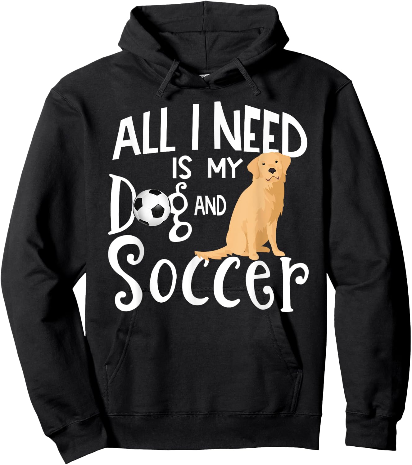 Golden Retriever Dog And Soccer Player Gift Hoodie - Hoodie | Black
