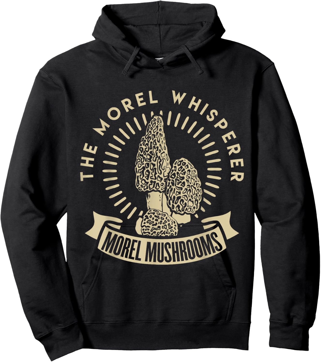 Morel Mushroom Whisperer fungi picking t shirt Hunter Hoodie - Hoodie | Black