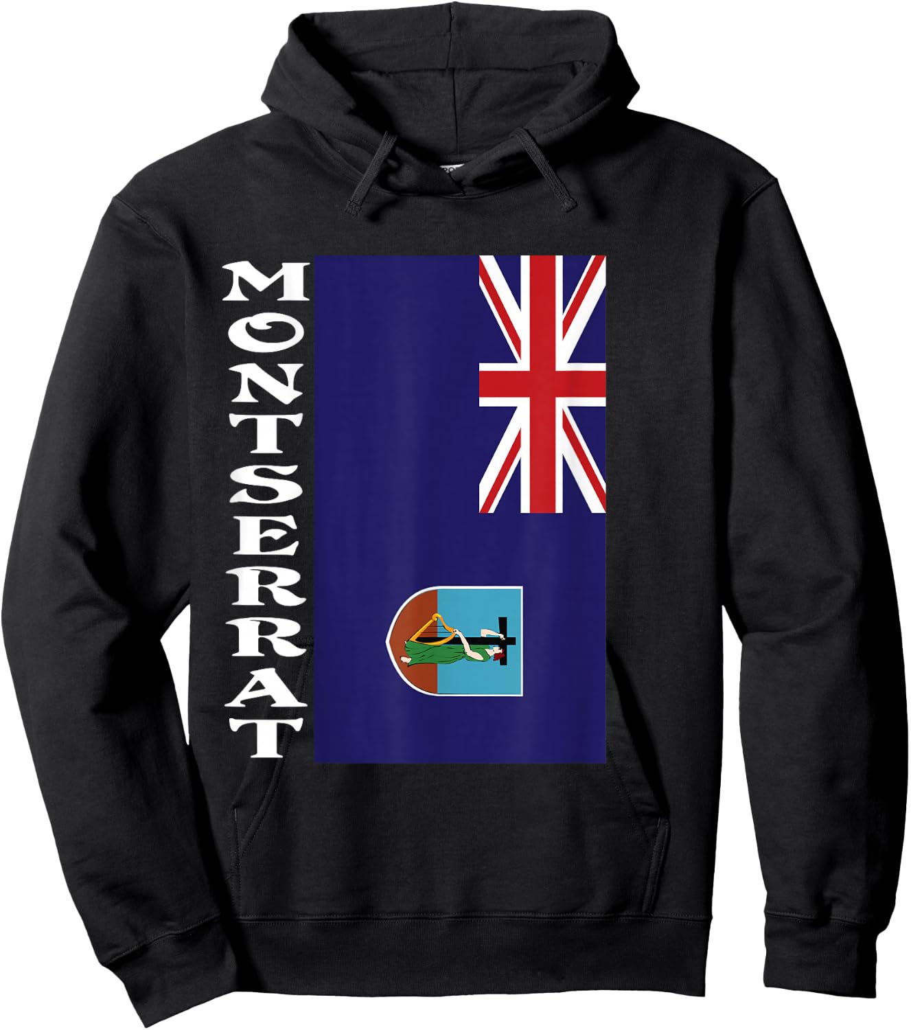 Montserrat Flag Hoodie - Hoodie | Black