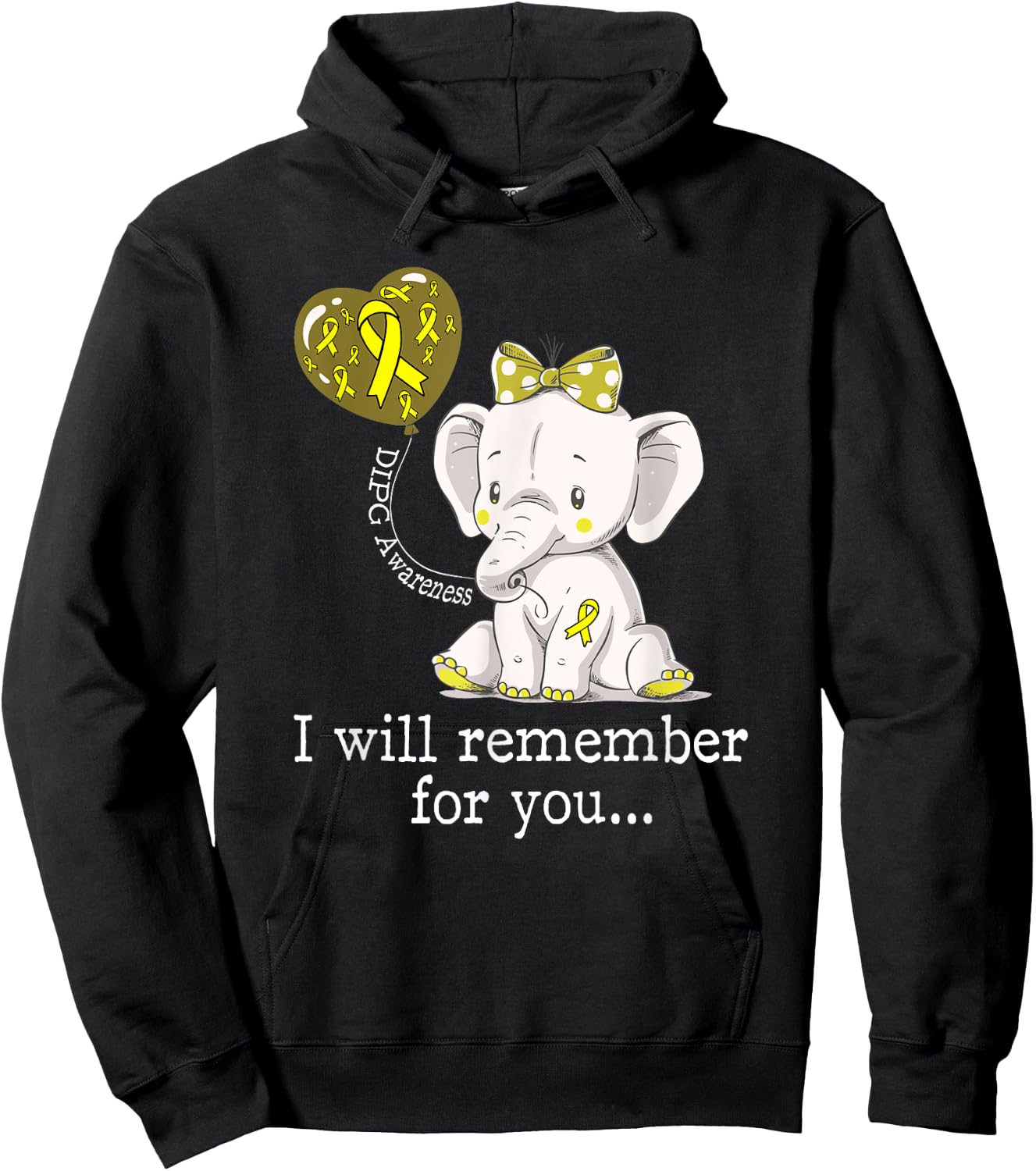DIPG Awareness Elephant Hoodie - Hoodie | Black