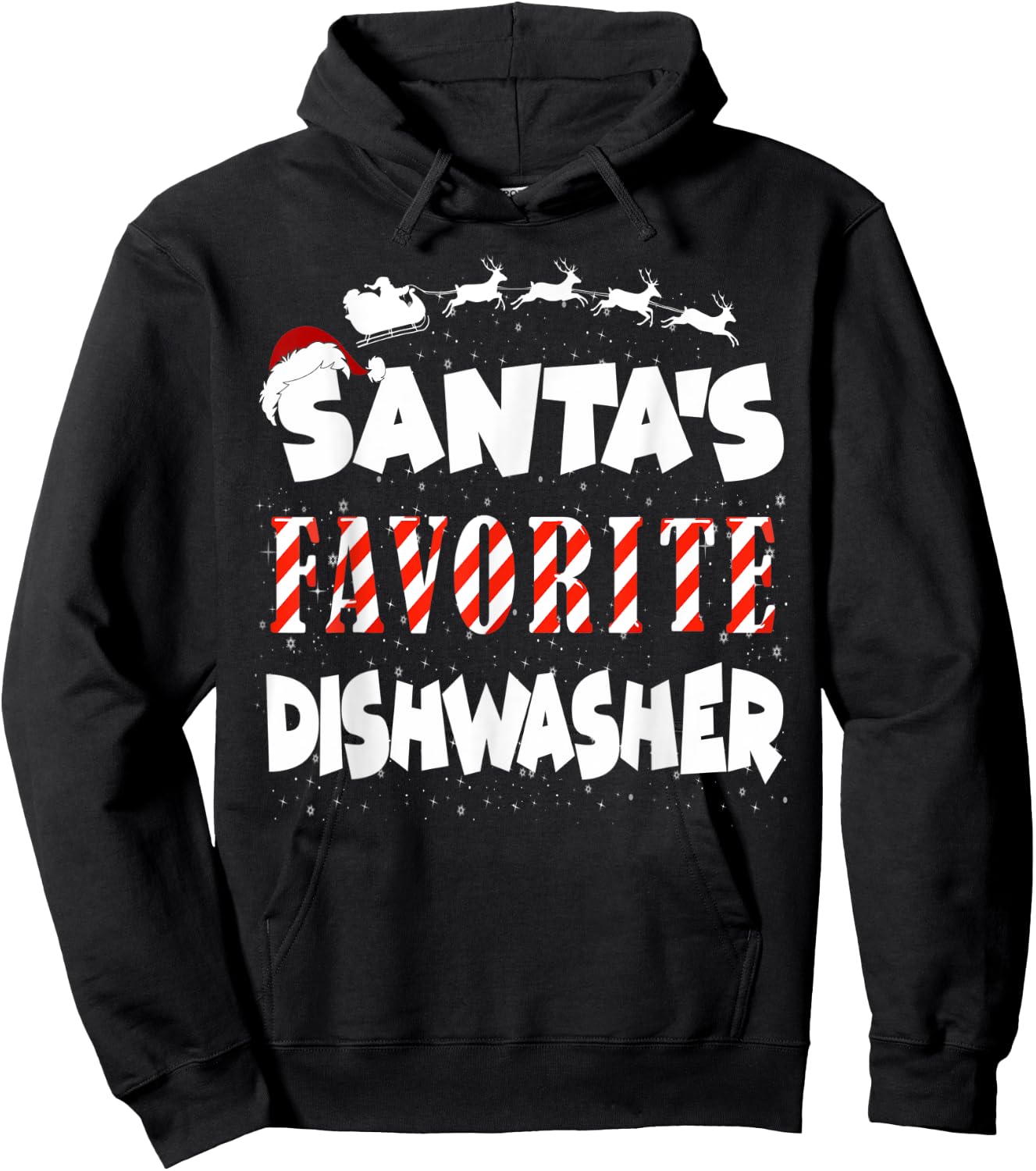 Santa's Favorite Dishwasher - Christmas Hoodie - Hoodie | Black