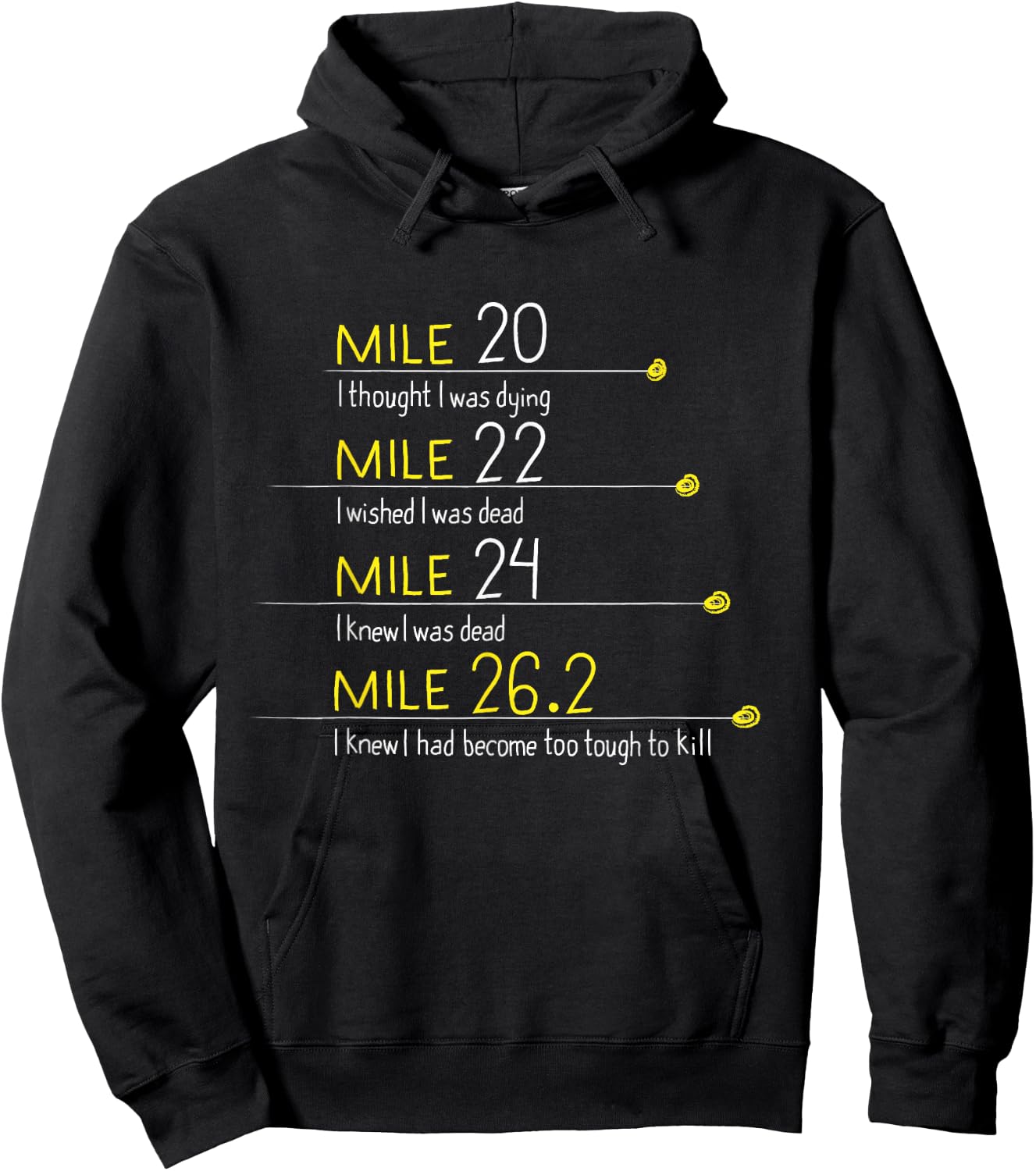 The Thoughts of Marathoner Runner Gift Funny Marathon Small Hoodie - Hoodie | Black