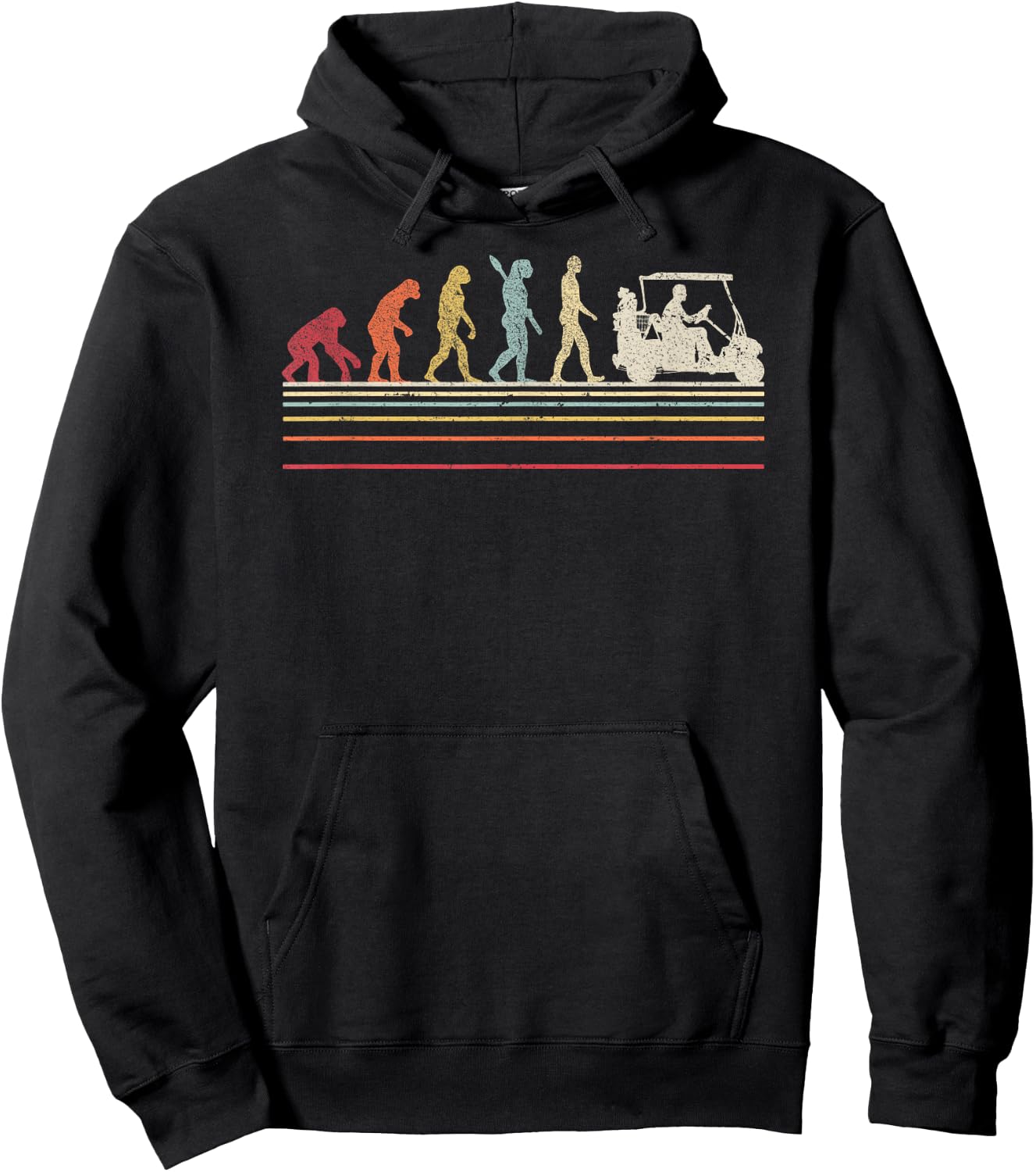 Funny Golf Shirt. Retro Style Evolution Of Man Hoodie - Hoodie | Black