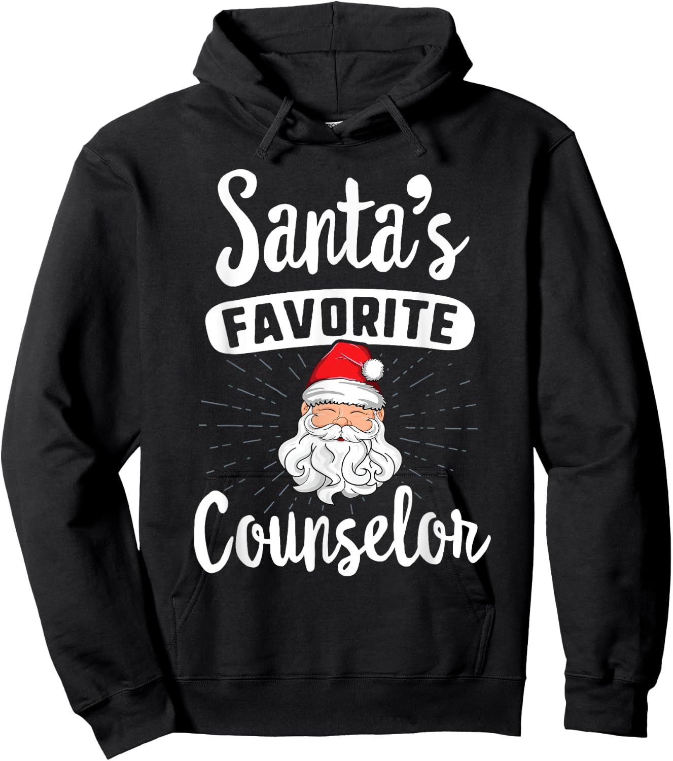 Santa's Favorite Counselor Counseling Matching Christmas Hoodie - Hoodie | Black
