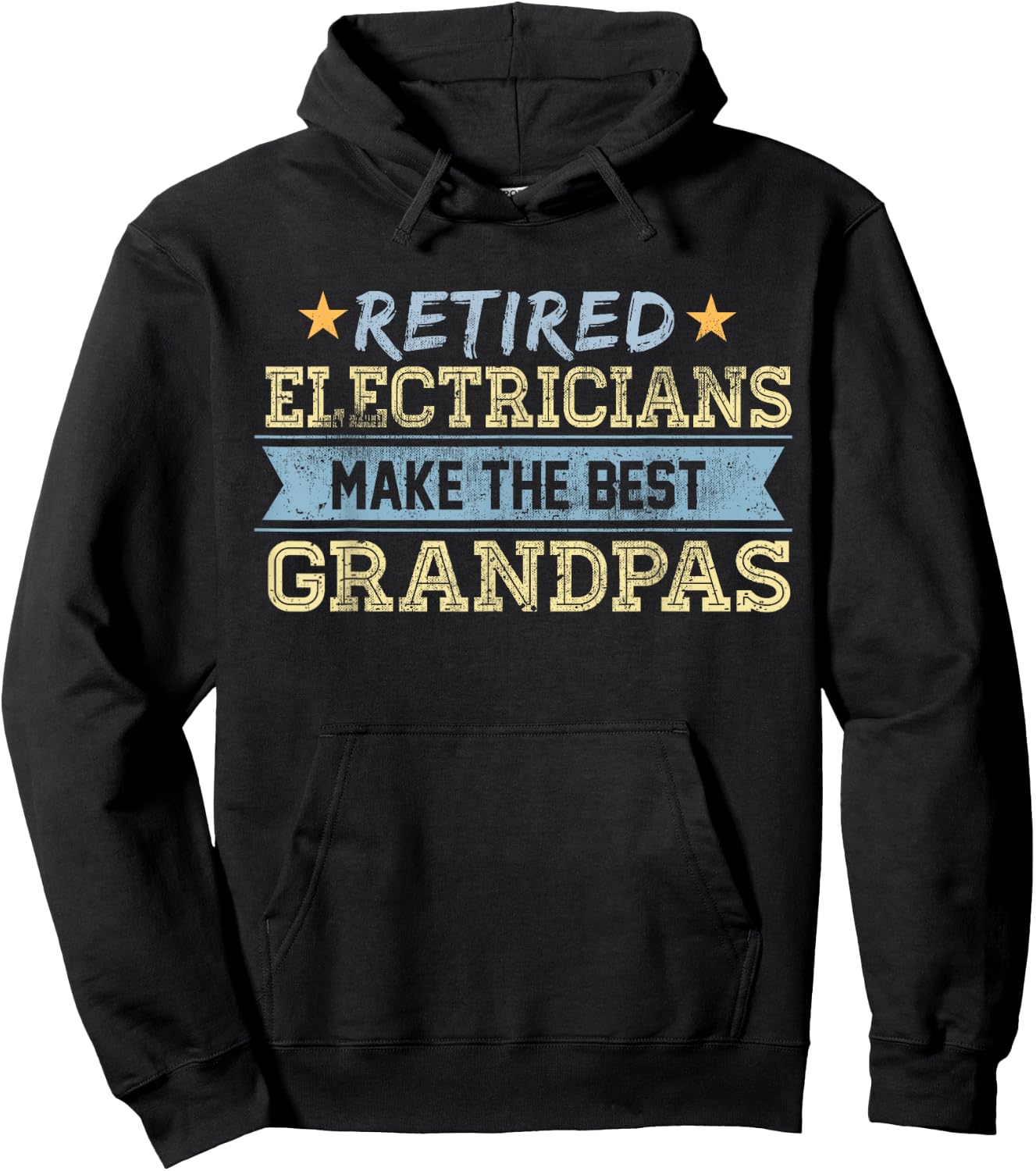 Retired Electrician Grandpa Retirement Gift Union Hoodie - Hoodie | Black