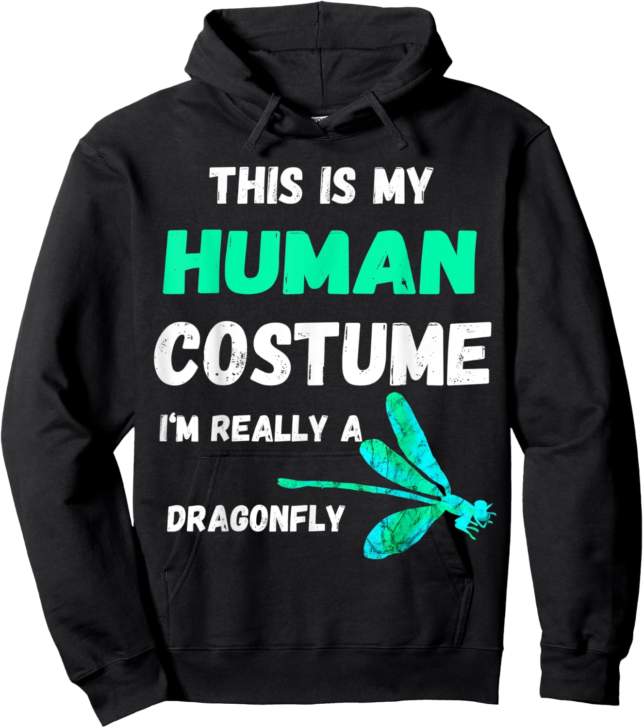 This Is My Human Costume I'm Really A Dragonfly Bugs Hoodie - Hoodie | Black
