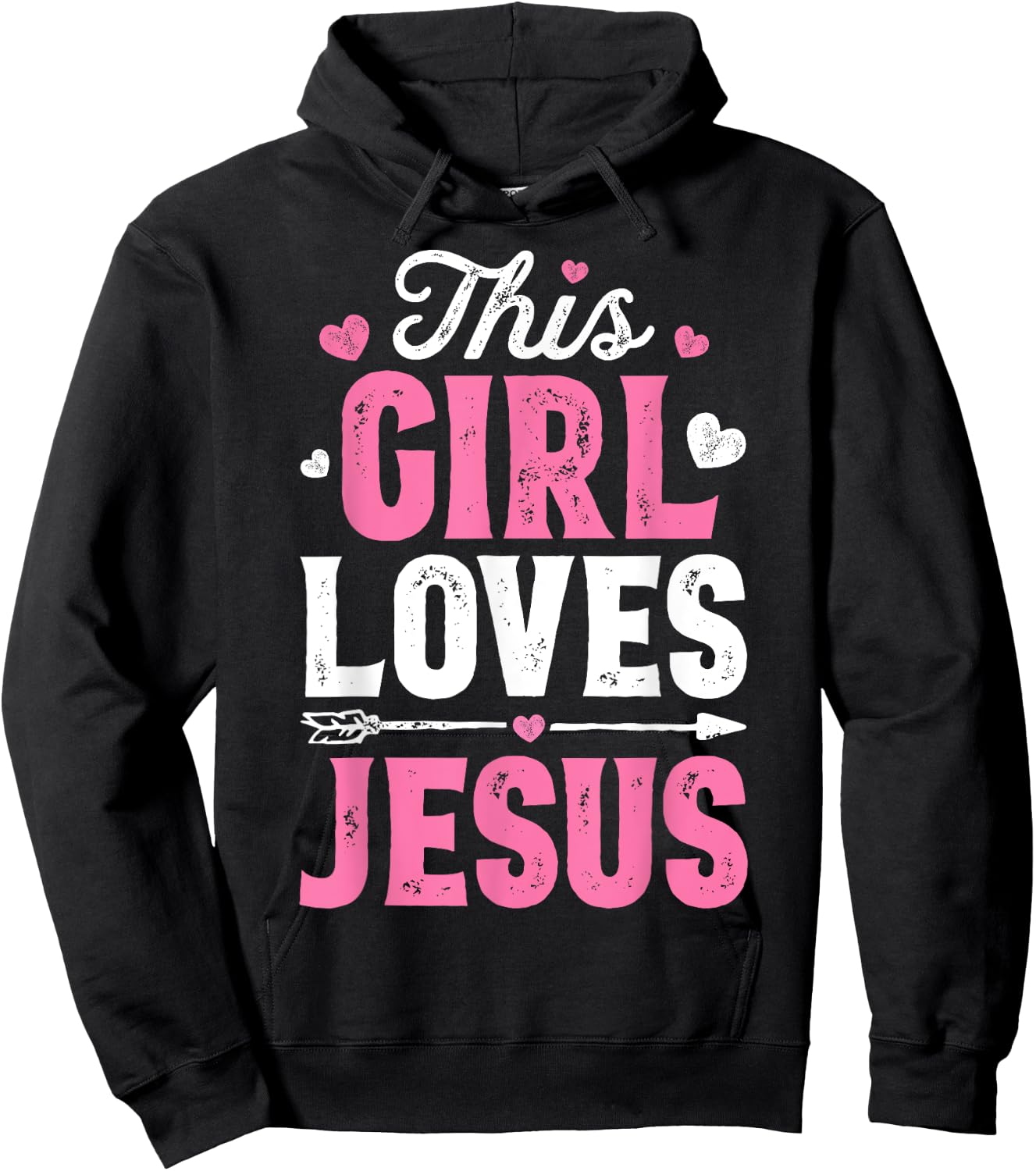 This Girl Loves Jesus Funny Christian Faith Religious Women Hoodie - Hoodie | Black