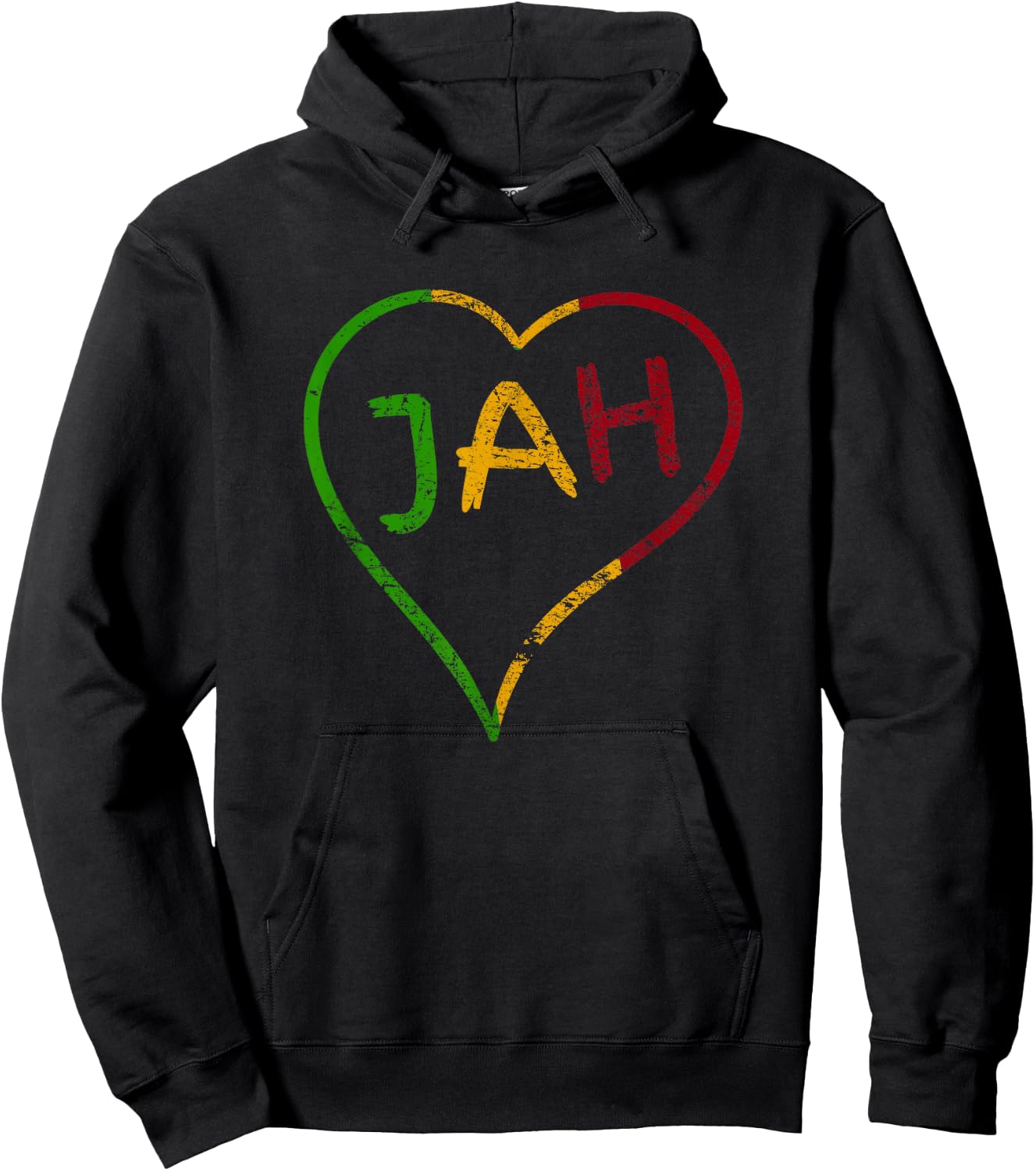 Jah Heart Rastafari Retro Vintage Gift Hoodie - Hoodie | Black