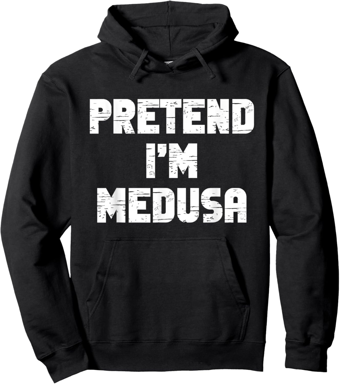Halloween Pretend I'm Medusa Costume Funny Lazy Adult Kids Hoodie - Hoodie | Black