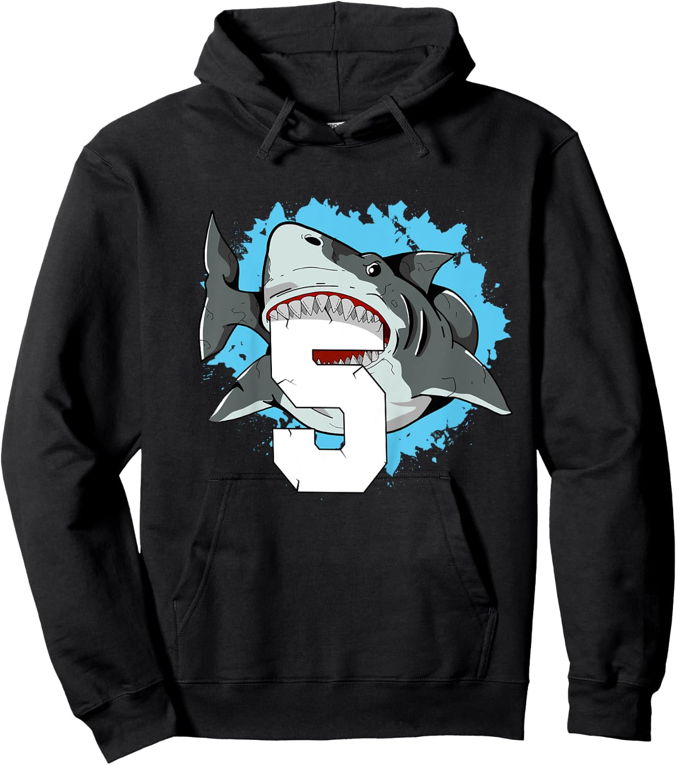 Shark 5th Birthday Boy 5 Five Shark Theme Party Hoodie - Hoodie | Black