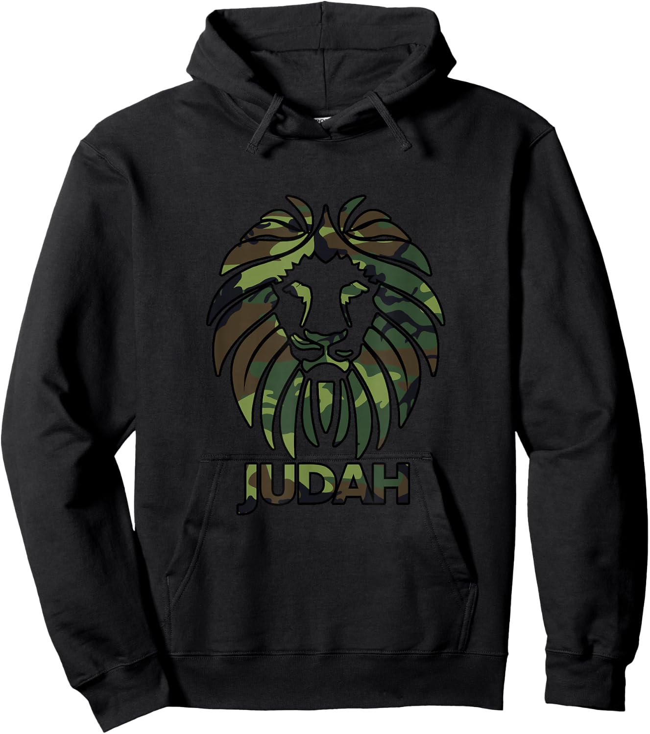 Hebrew Israelite T Shirt CAMO Lion Of Judah Clothing Hoodie - Hoodie | Black
