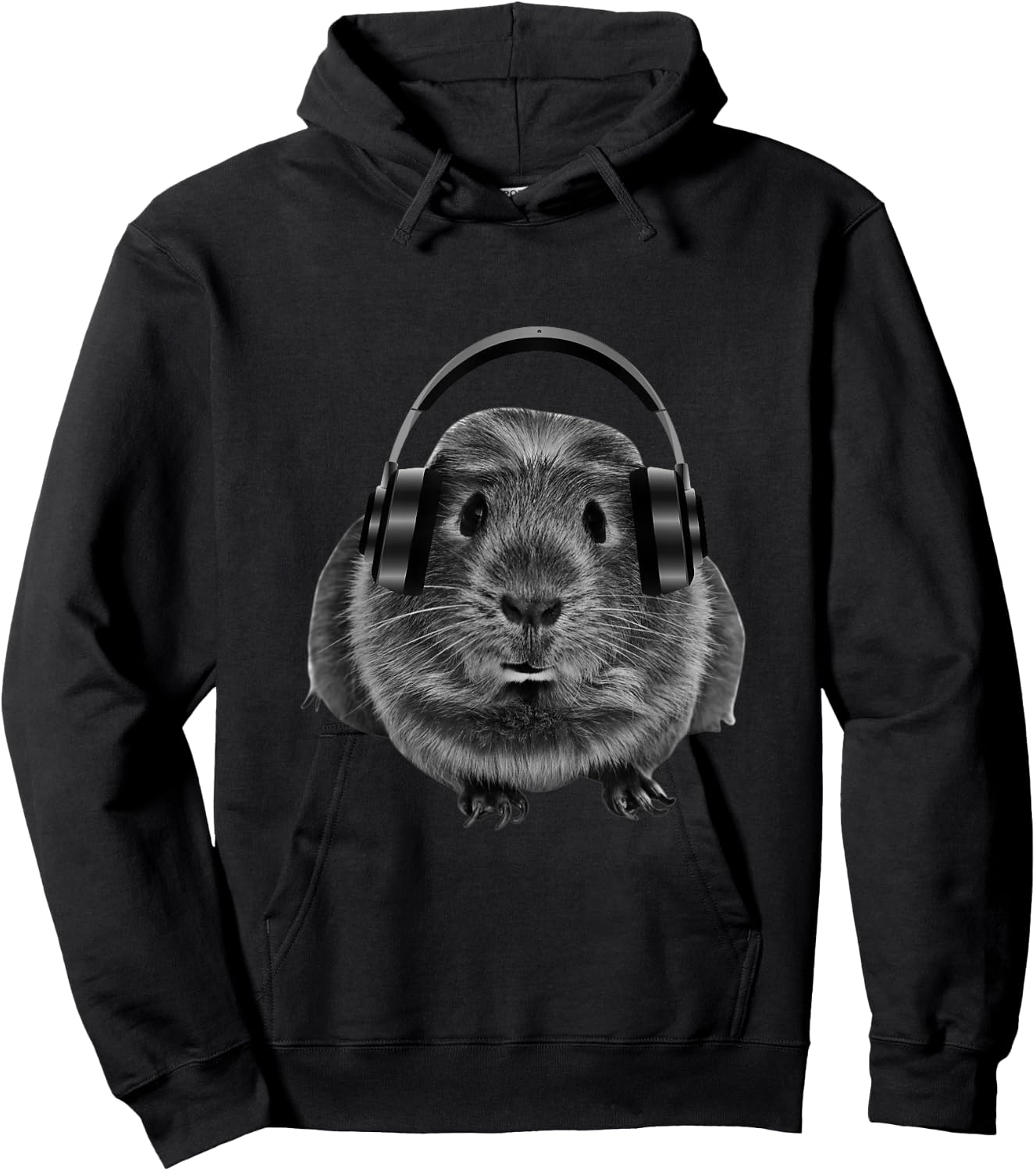 Funny Guinea Pig Graphic Guinea Pig Shirt Headphones Hoodie - Hoodie | Black