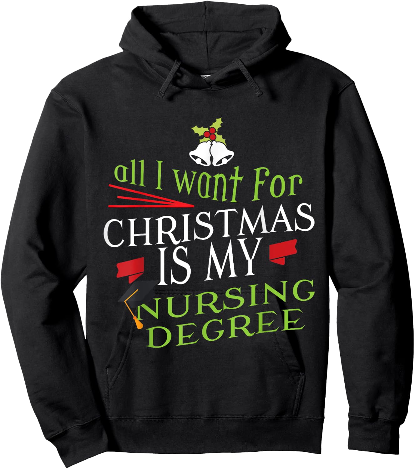 Nursing Degree Christmas Nursing Student Graduation Hoodie - Hoodie | Black