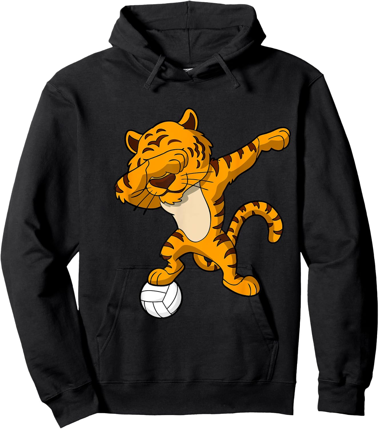 Dabbing Tiger Volleyball Dab Dance Men Women Kids Boys Girls Hoodie - Hoodie | Black