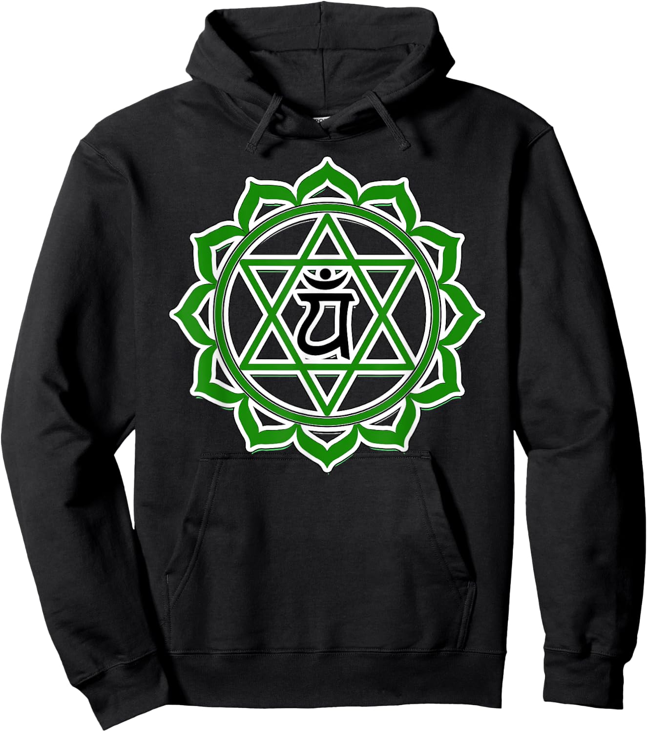 Yoga Anahata Heart Green Chakra Hoodie - Hoodie | Black