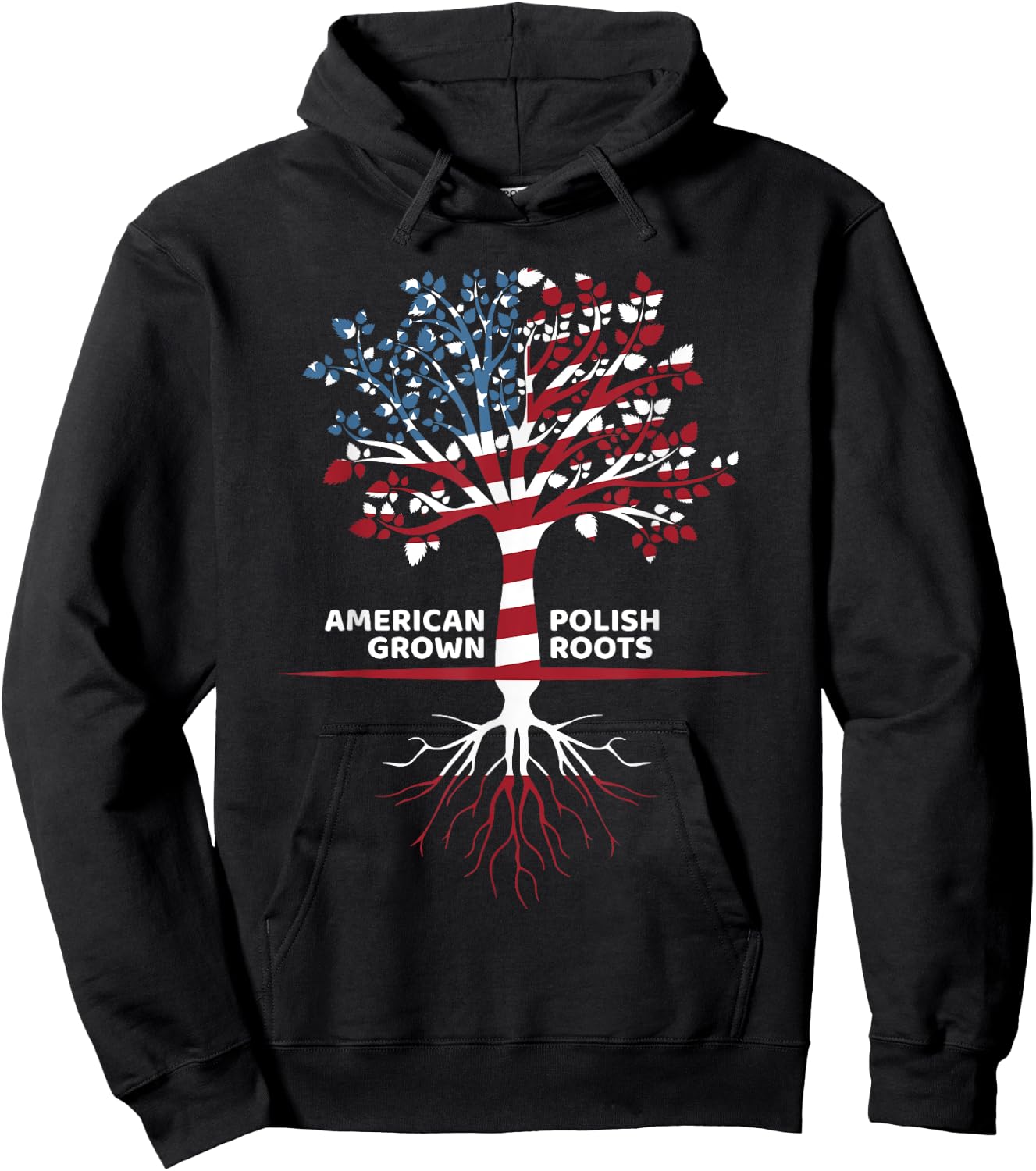 Cute American Grown Polish Roots Loyalists Gift Hoodie - Hoodie | Black