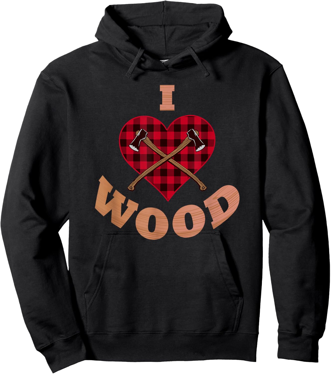 Lumberjack Shirt I Love Wood Working Woodworker Arborist Axe Hoodie - Hoodie | Black
