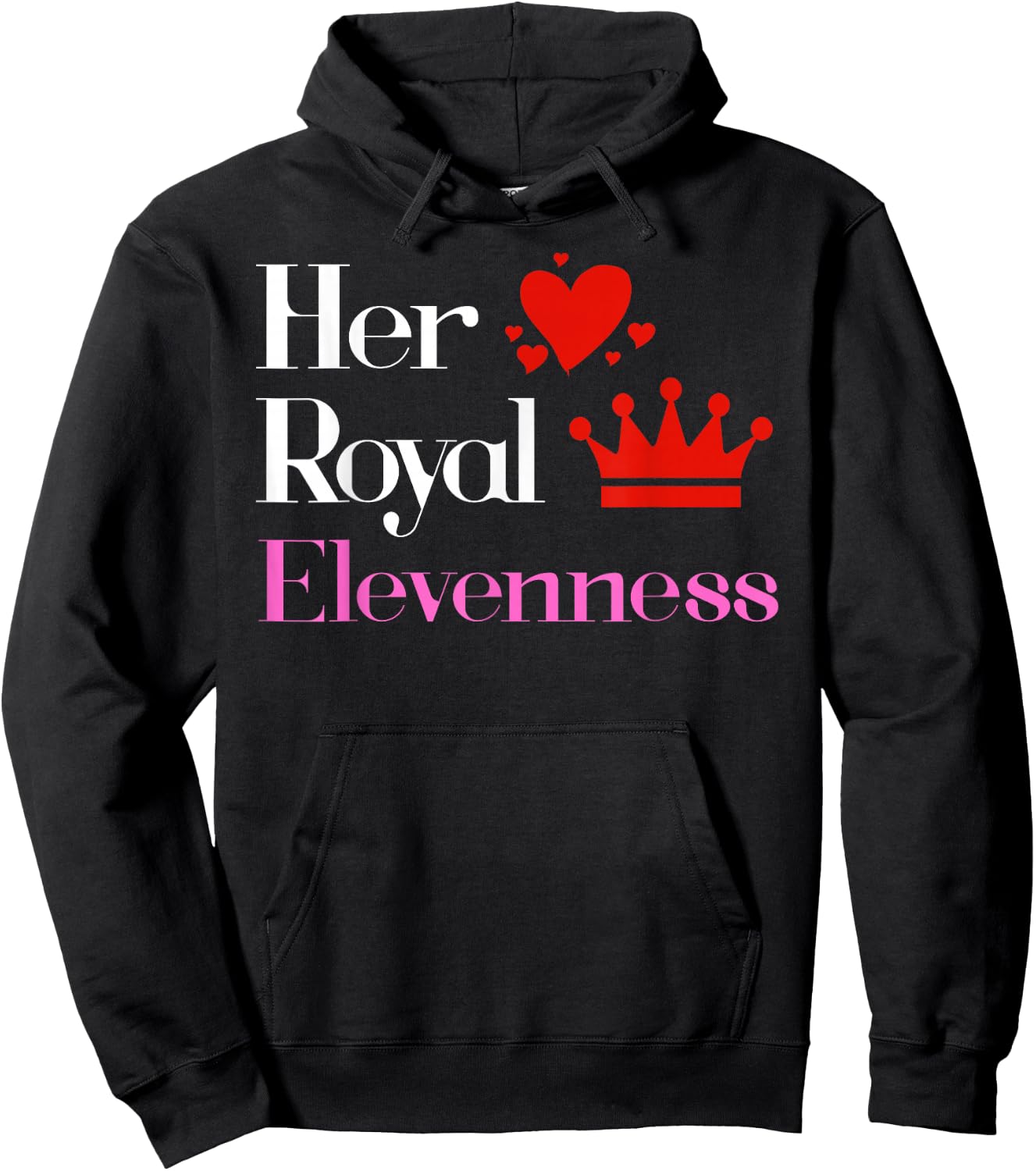 Shirt for 11 Year Old - 11th Birthday Gift Royal Elevenness Hoodie - Hoodie | Black