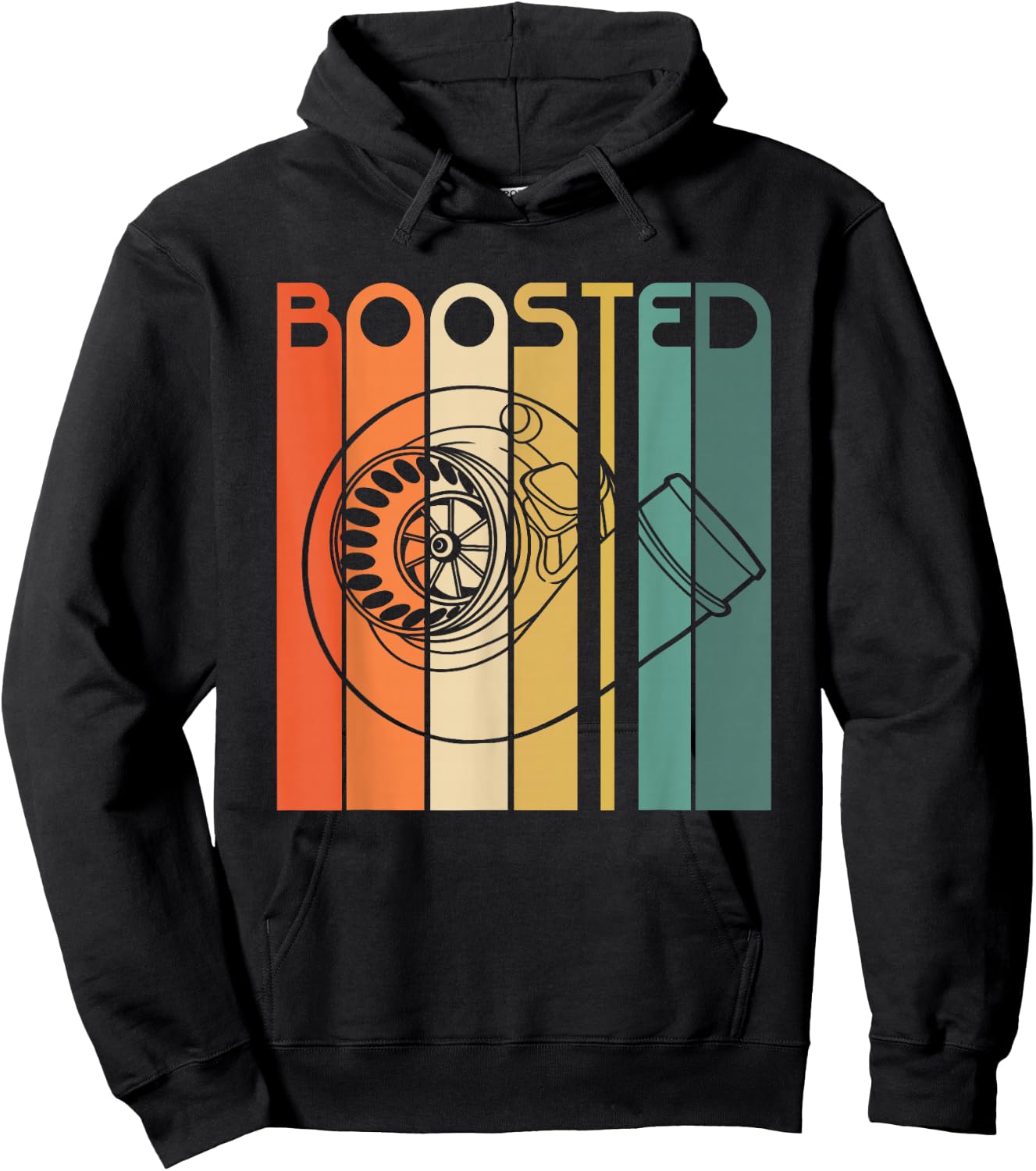 Retro Vintage Turbo Boosted Turbo T Shirt Hoodie - Hoodie | Black