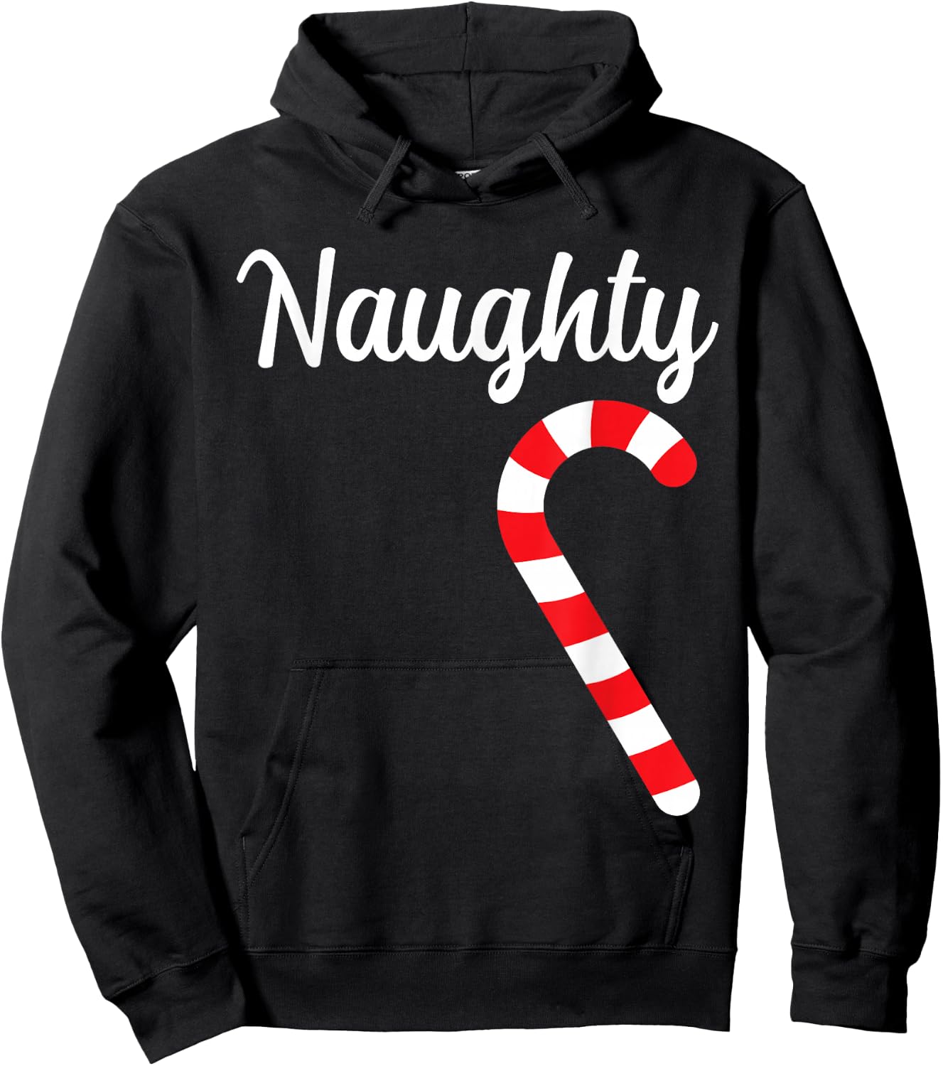 Matching Naughty and Nice Couples Christmas Pajamas Hoodie - Hoodie | Black