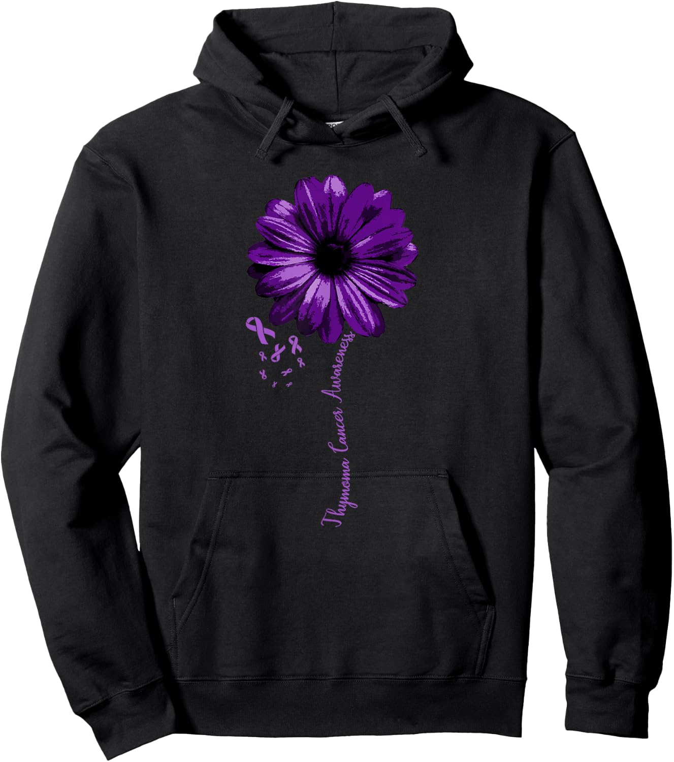 Thymoma Cancer Awareness Warrior Pretty Support Gift Hoodie - Hoodie | Black