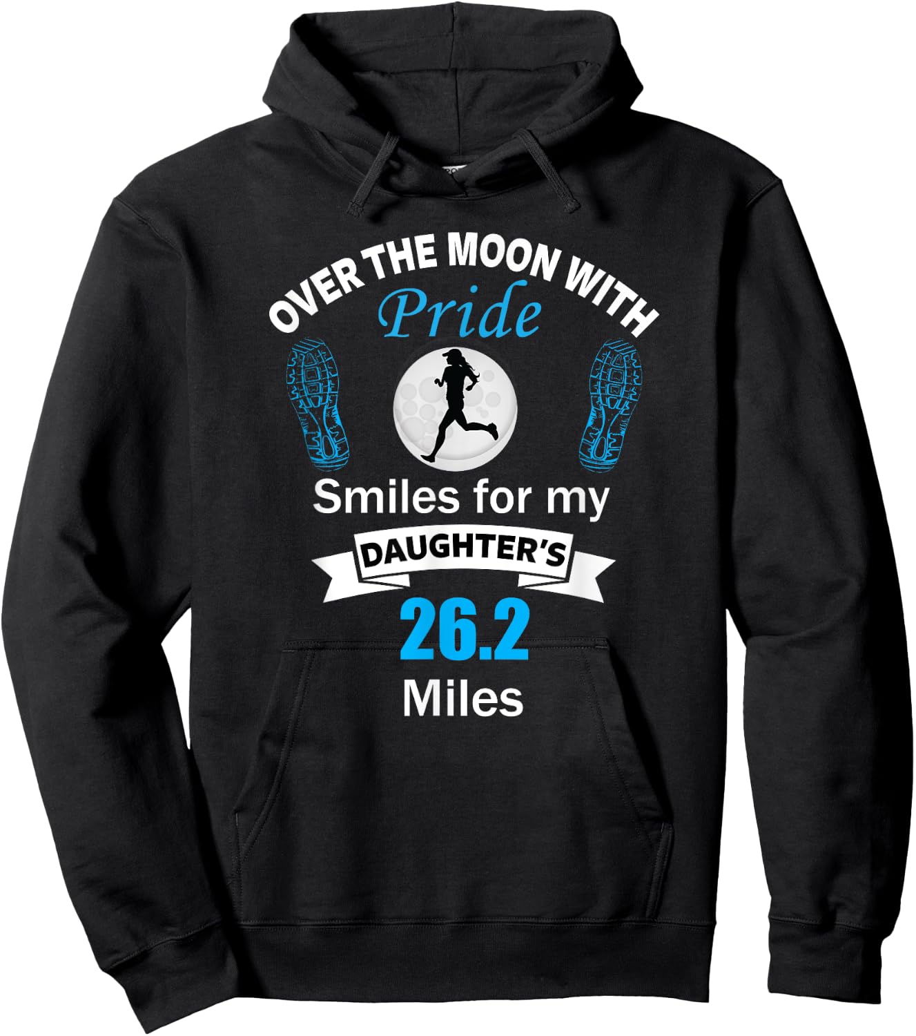 Marathon Support Shirt Runner Daughter For Mom and Dad Hoodie - Hoodie | Black