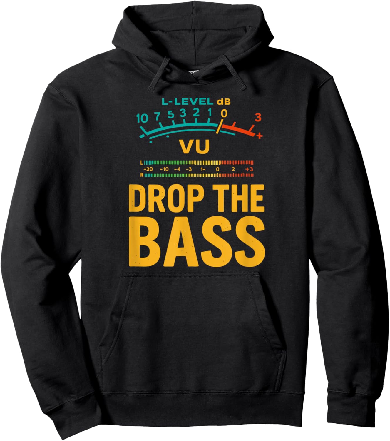 Retro VU Meter Vintage Hi-Fi Audio Stereo Music Sound Hoodie - Hoodie | Black