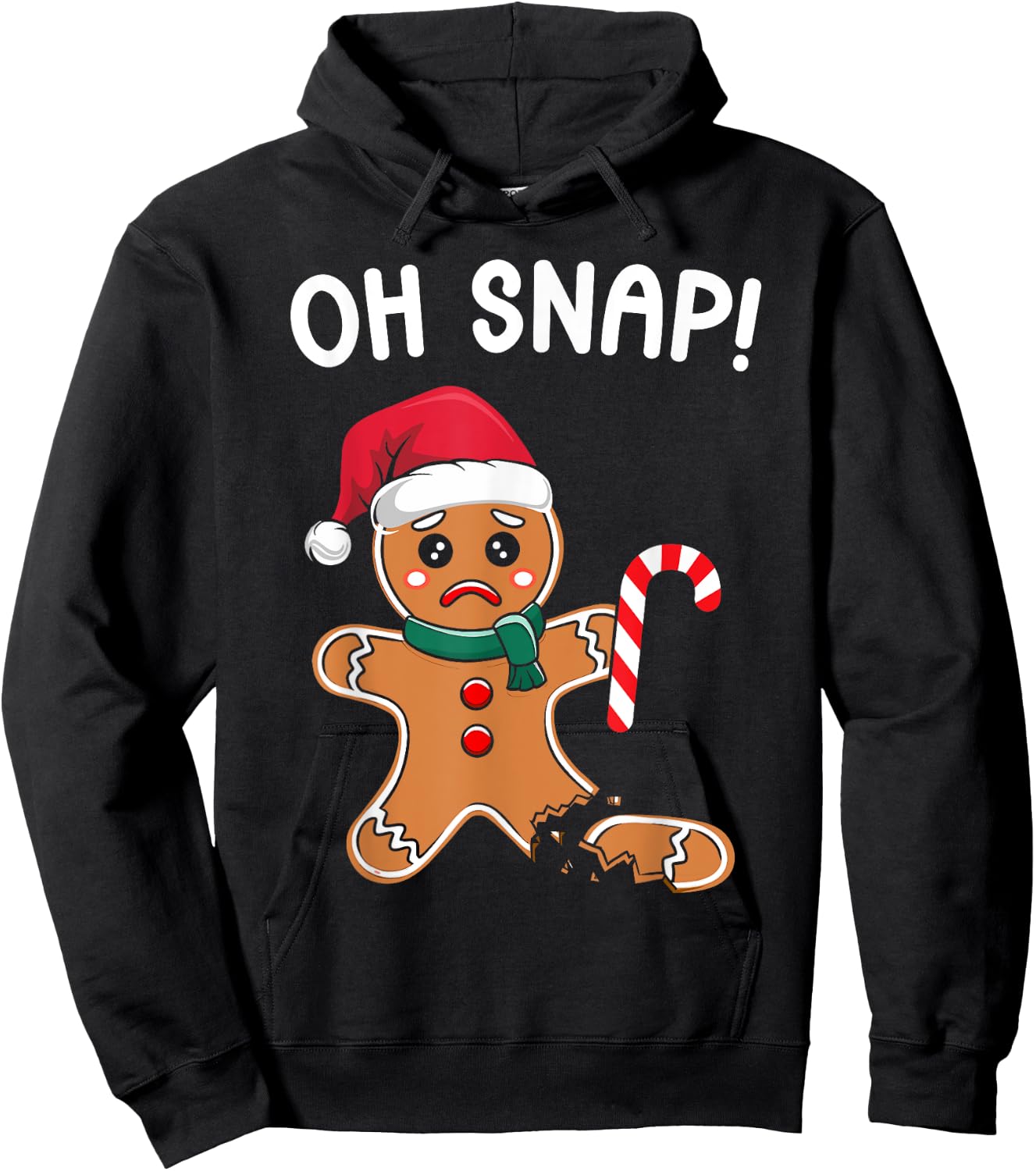 Oh Snap Christmas Gingerbread Man Cookie Baking Hoodie - Hoodie | Black