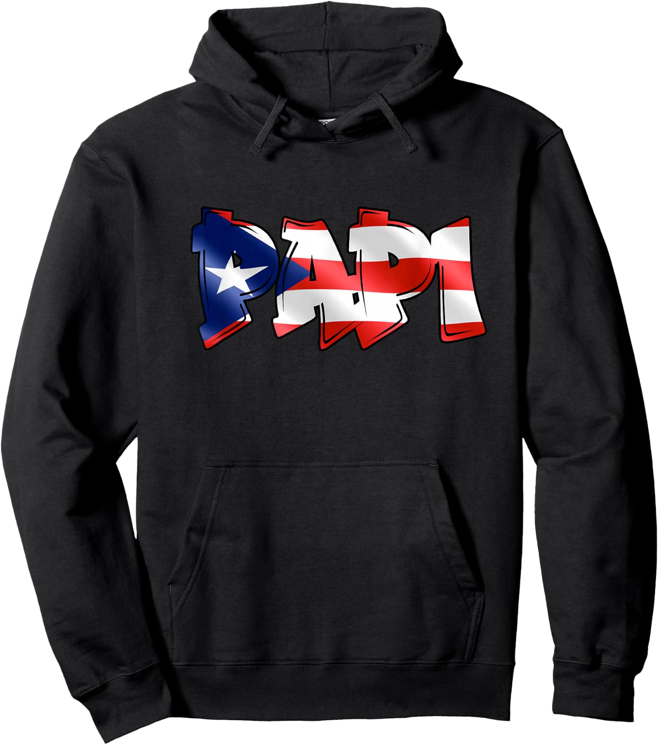 Papi Puerto Rican Flag PR Pride Father Dad Boricua Hoodie - Hoodie | Black