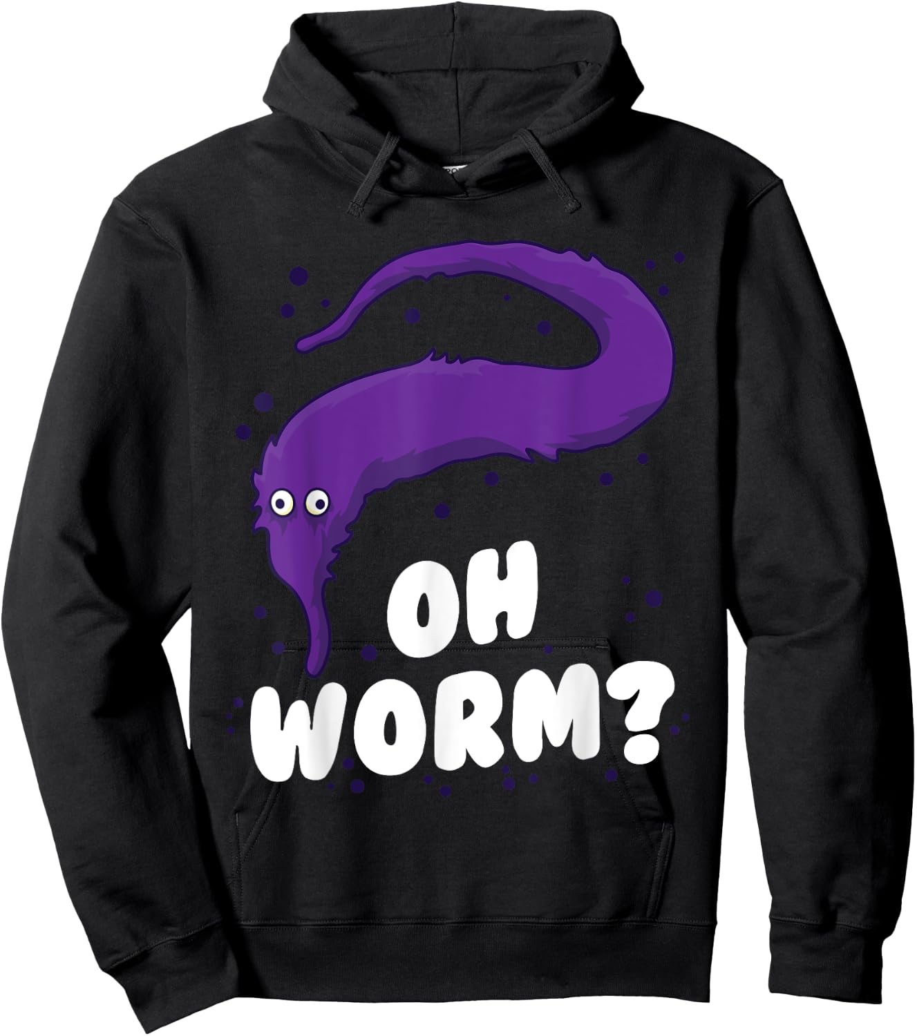 Fuzzy Worm On A String Gift Daughter Teen Gen Z Girls Meme Hoodie - Hoodie | Black