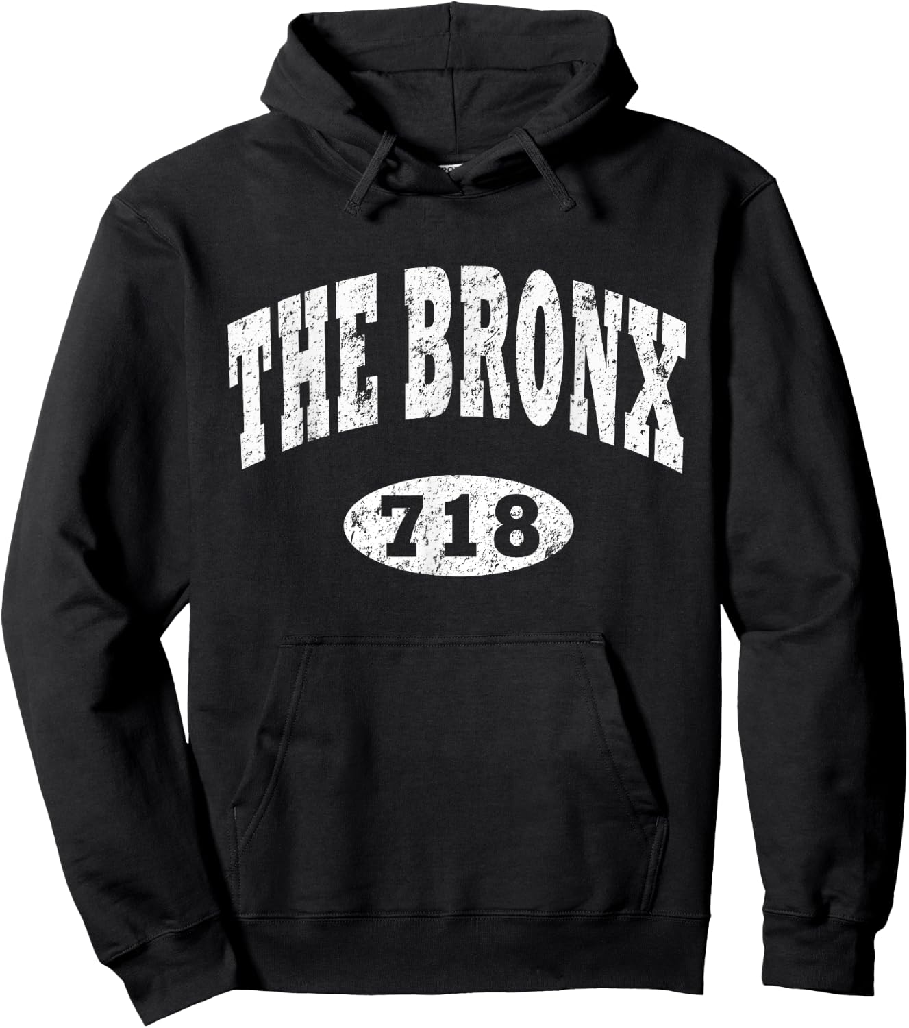 The Bronx Shirt. NY 718. Reppin Vintage Bronx Distressed Hoodie - Hoodie | Black