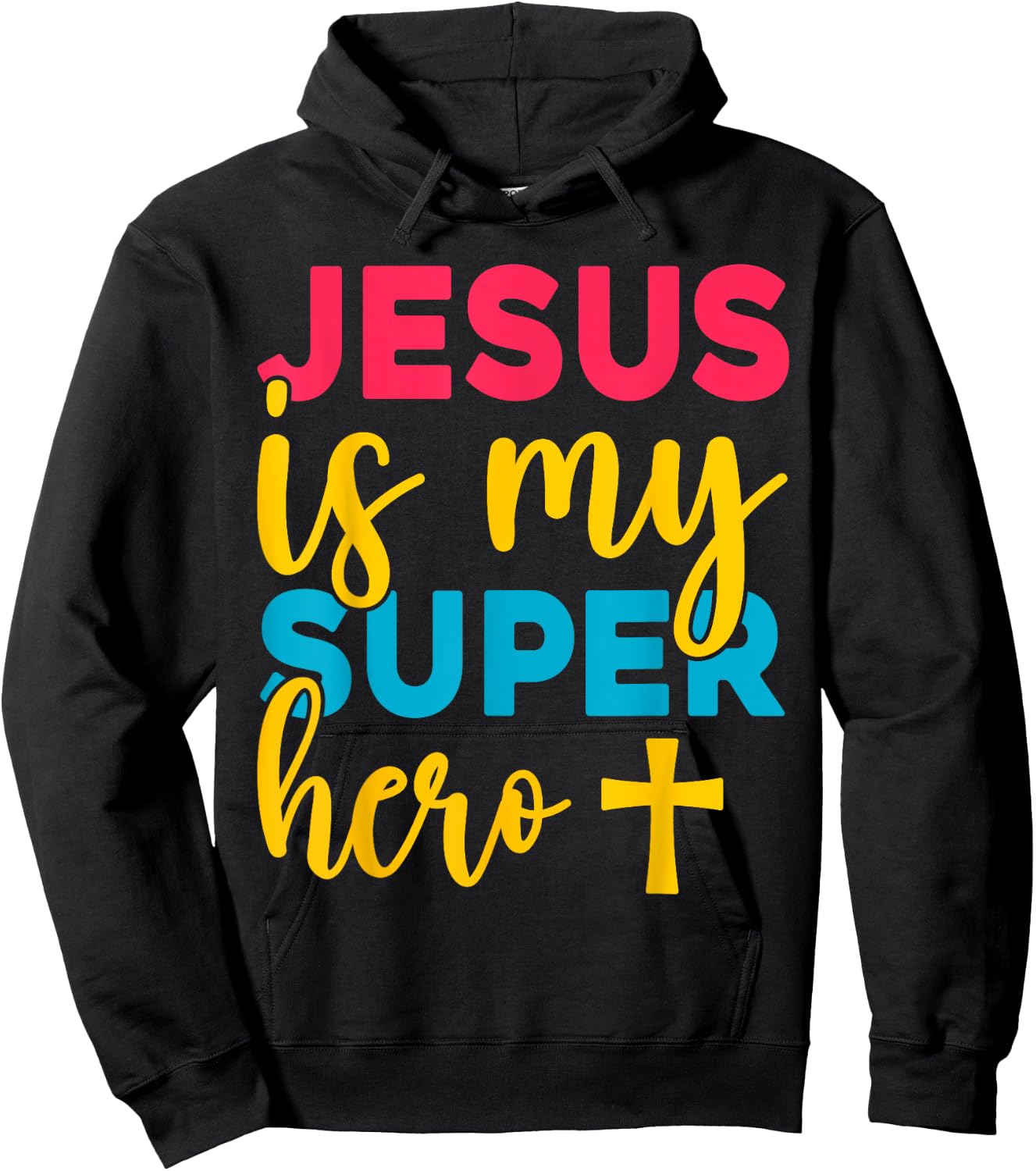 Jesus Christian Lovers Jesus is my Superhero Jesus Hoodie - Hoodie | Black