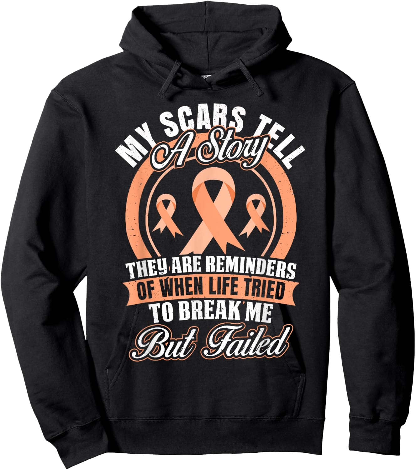 My Scars Tell a Story Endometrial Cancer Awareness Hoodie - Hoodie | Black