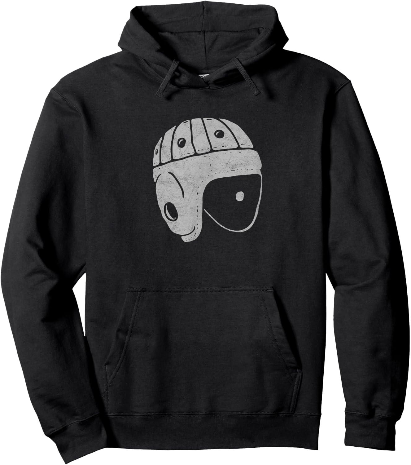 Vintage Leather Football Helmet Throwback Design Shirt Hoodie - Hoodie | Black