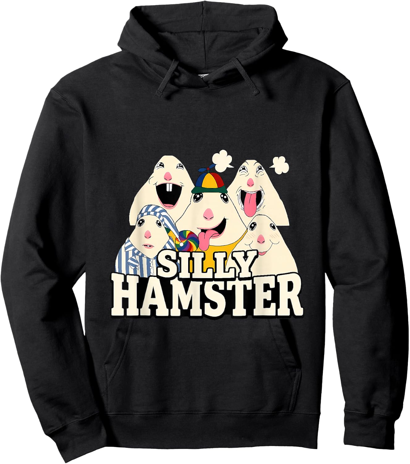 Funny Joke Silly Hamster Brain Rot Meme Hoodie - Hoodie | Black
